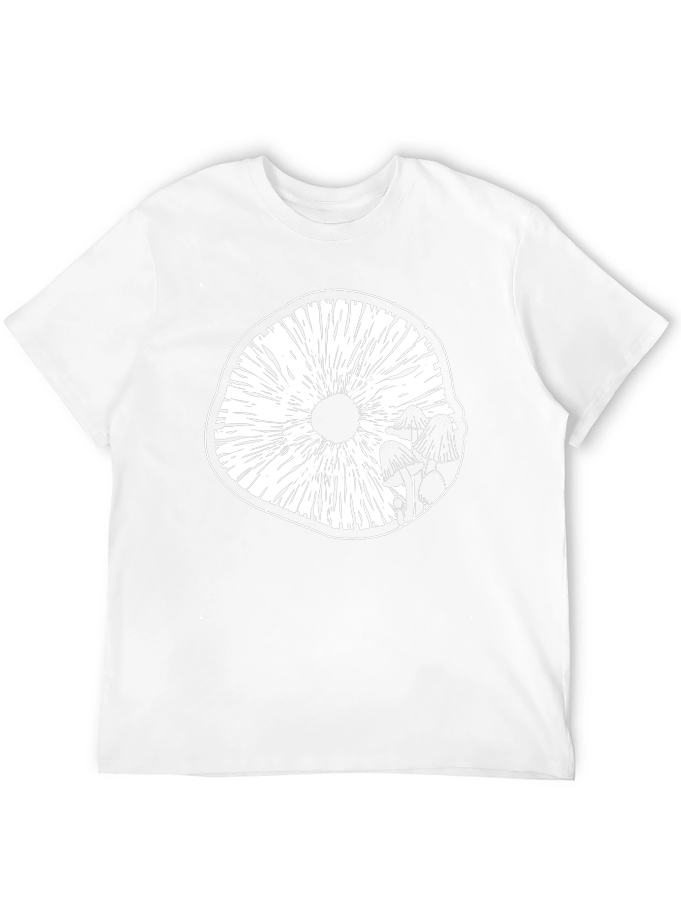Mushroom Graphic Tee - Black Cotton Blend T-Shirt