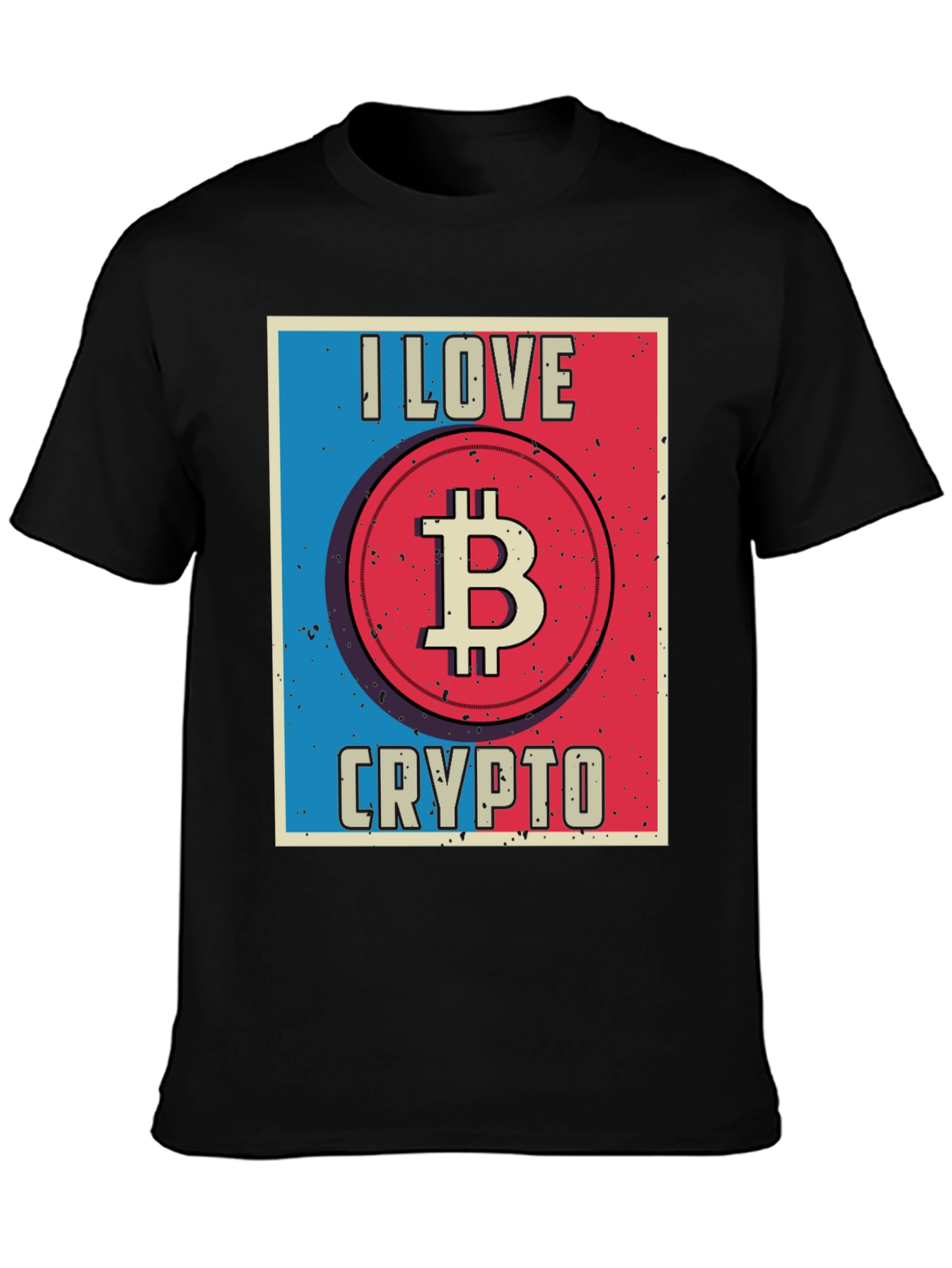 I Love Crypto Bitcoin Black T-Shirt