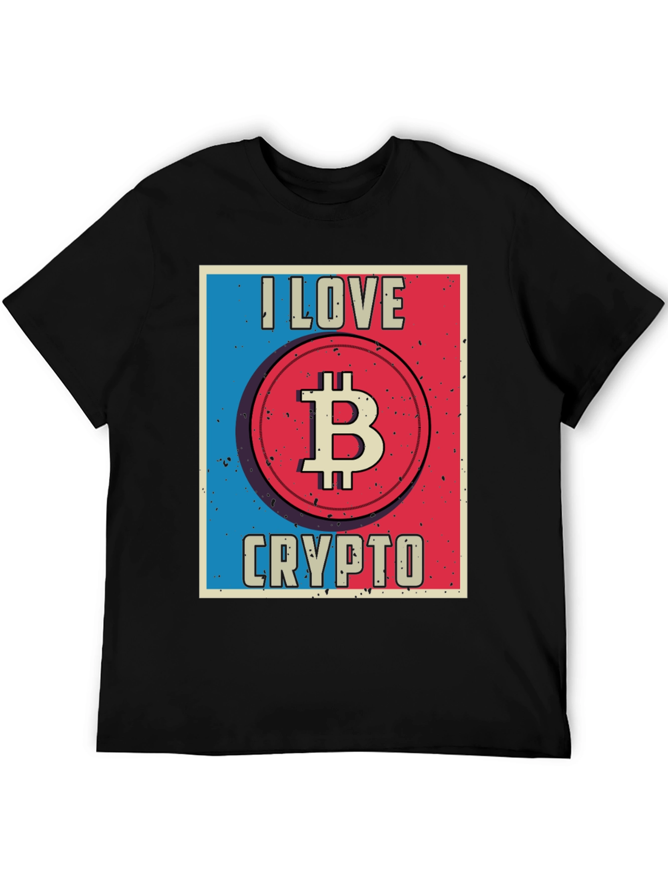 I Love Crypto Bitcoin Black T-Shirt