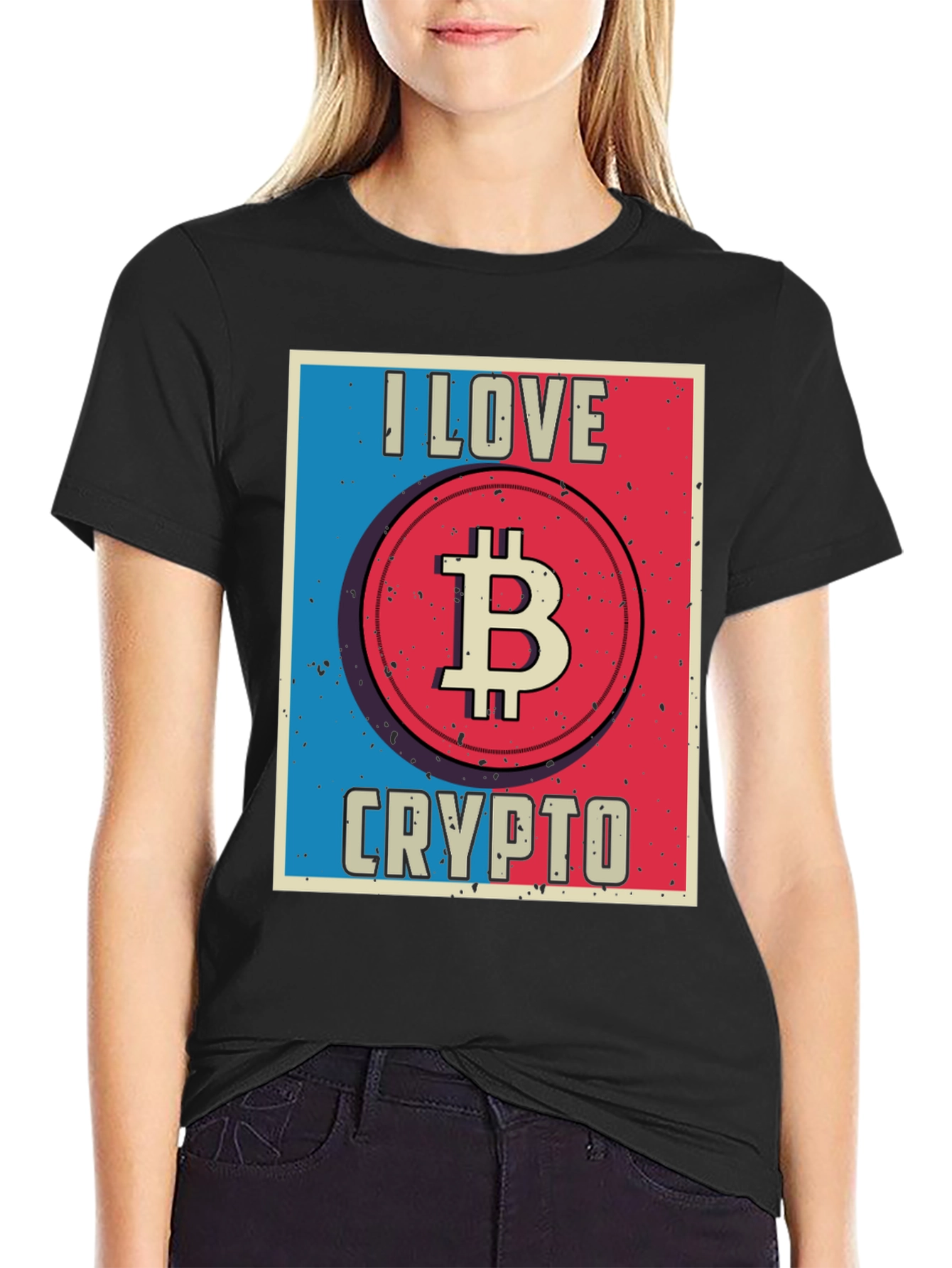 I Love Crypto Bitcoin Black T-Shirt