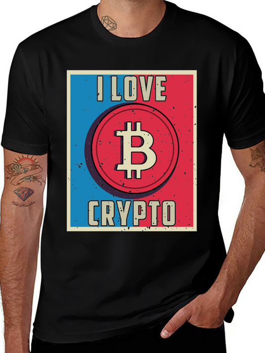 I Love Crypto Bitcoin Black T-Shirt