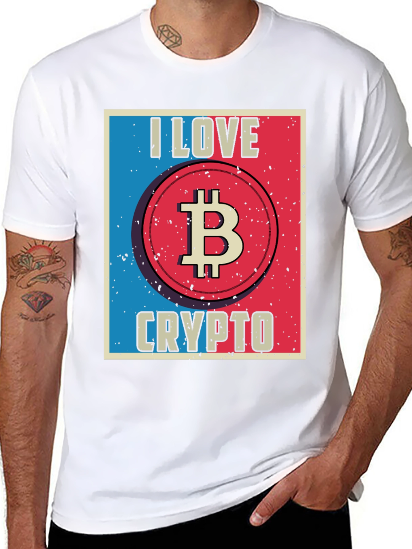 I Love Crypto Bitcoin Black T-Shirt