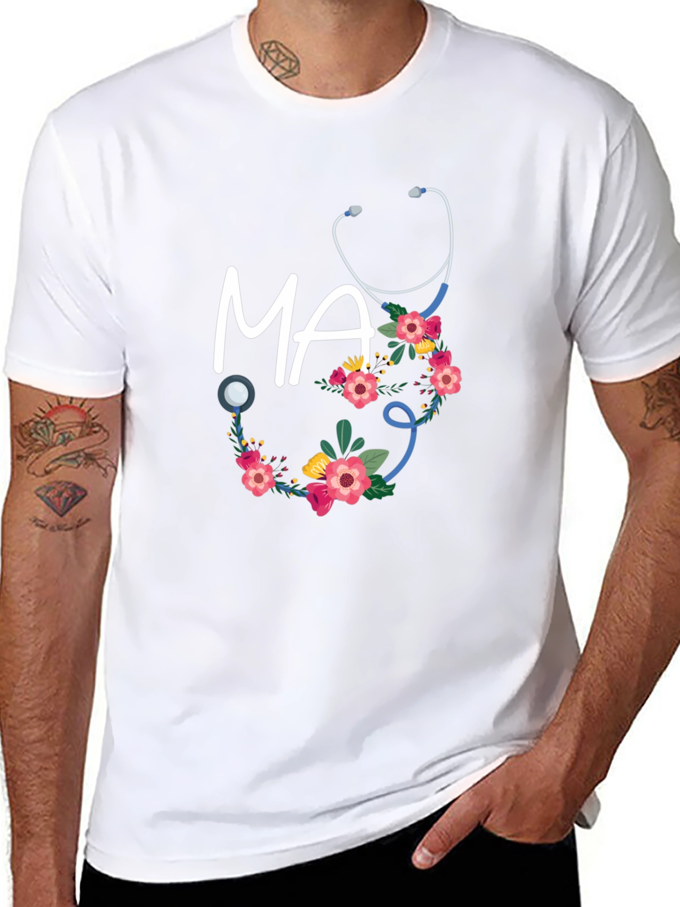 Floral Medical Assistant T-Shirt - MA Gift