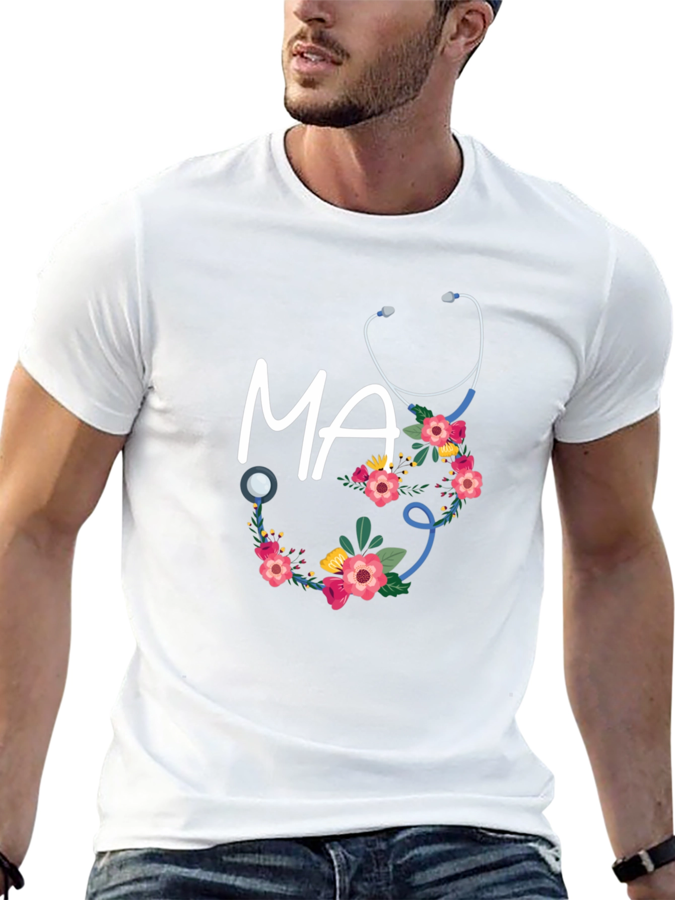 Floral Medical Assistant T-Shirt - MA Gift