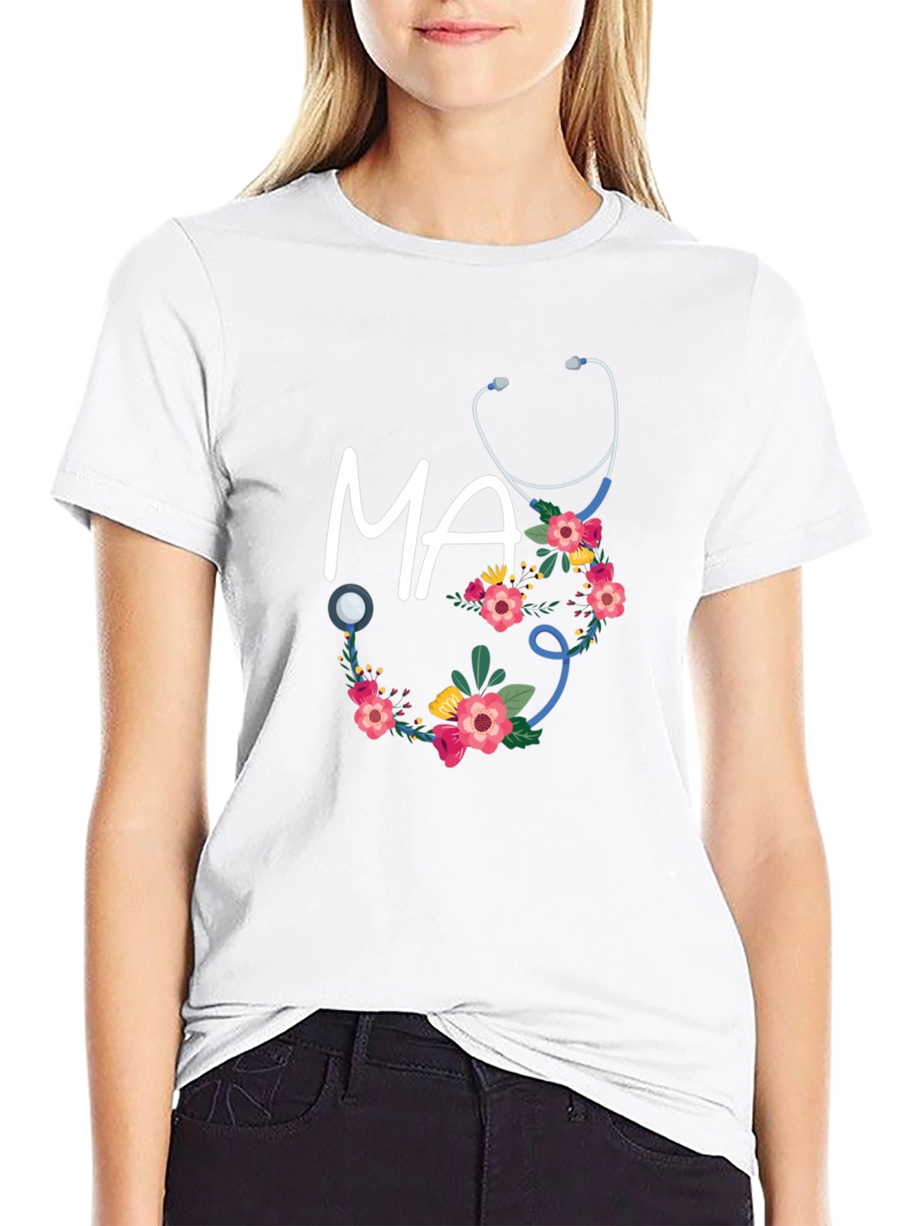 Floral Medical Assistant T-Shirt - MA Gift