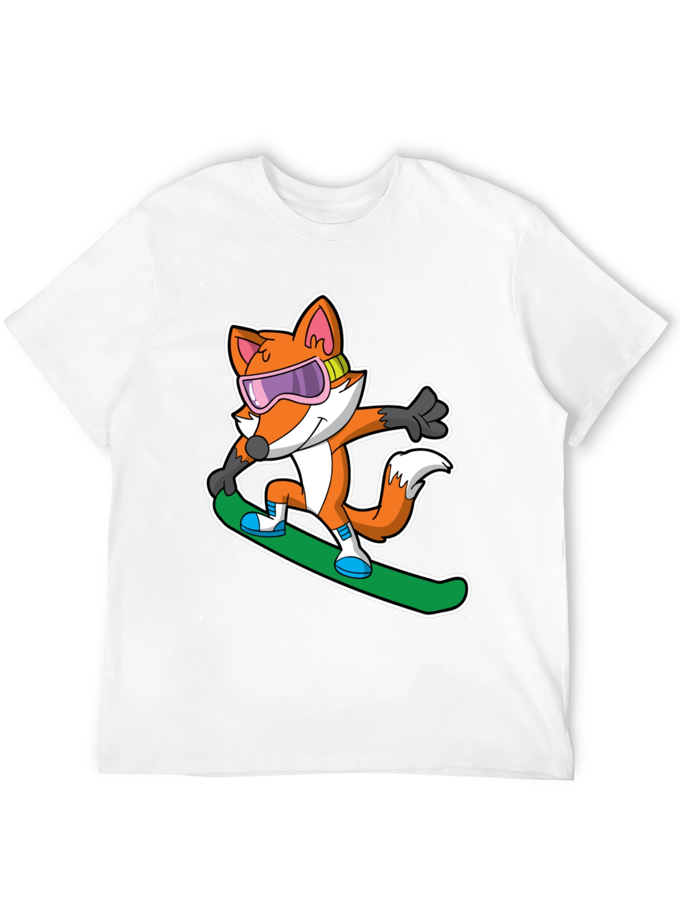 Fox Snowboarder T-Shirt - Cool Cartoon Animal Tee