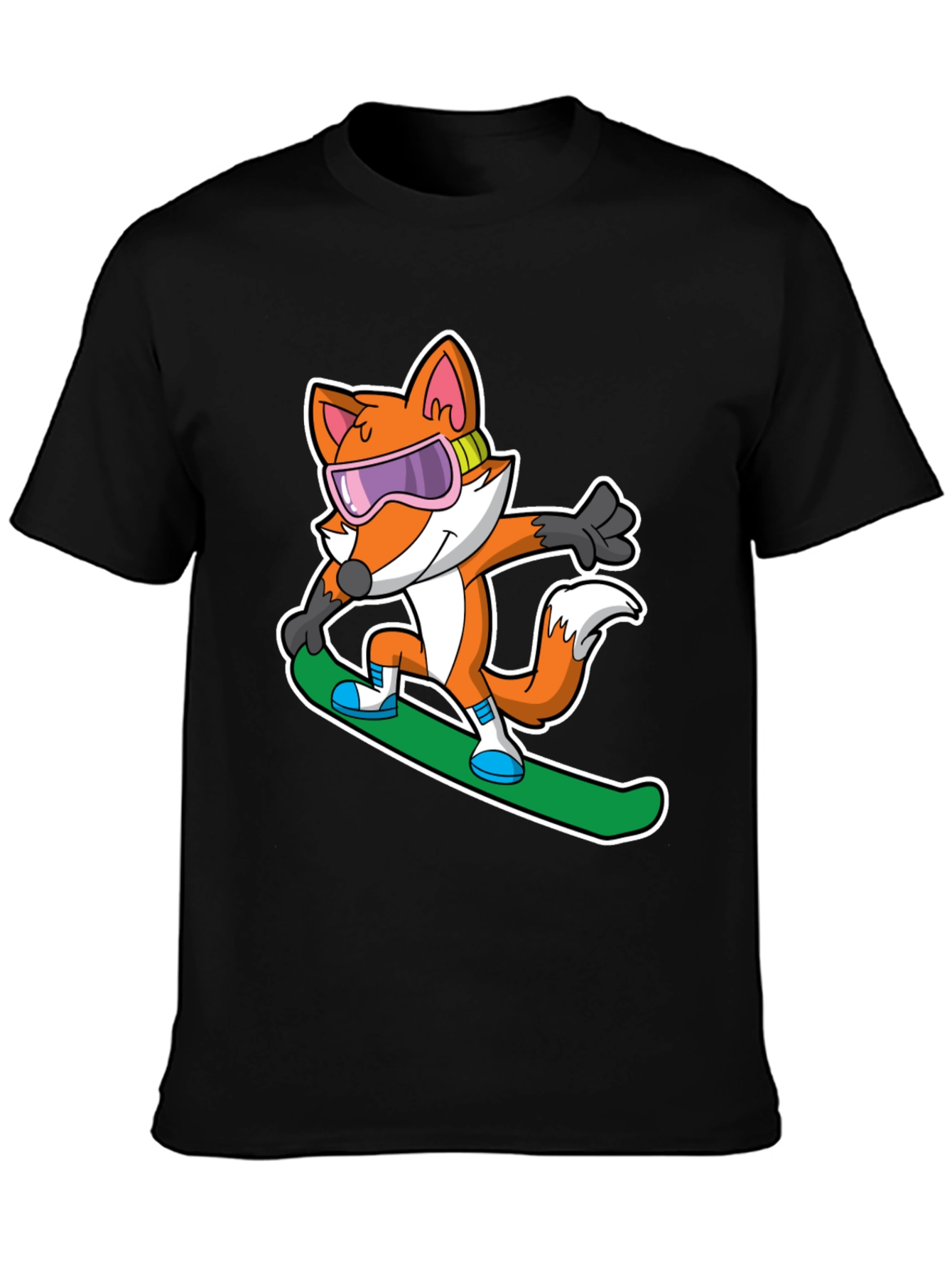 Fox Snowboarder T-Shirt - Cool Cartoon Animal Tee