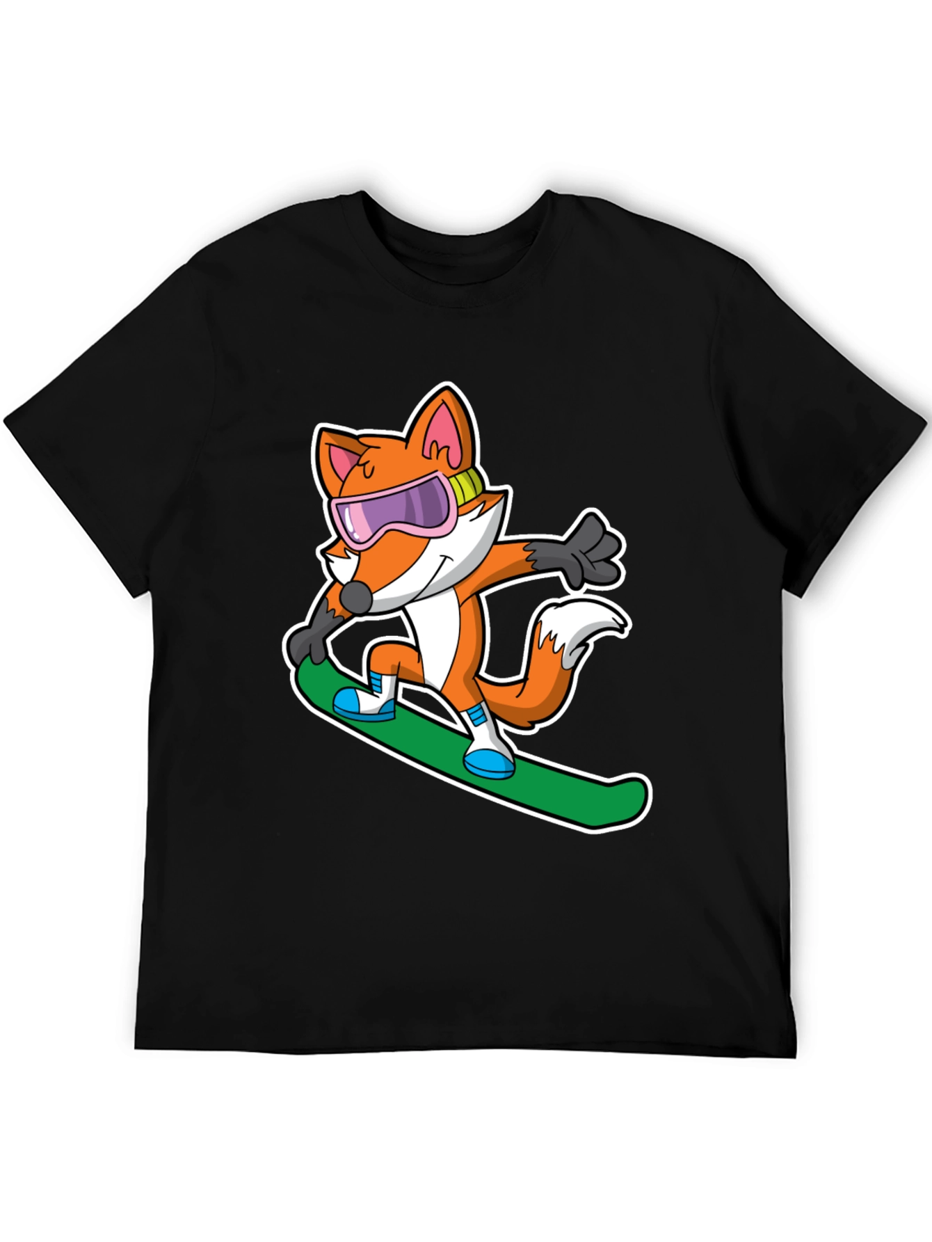 Fox Snowboarder T-Shirt - Cool Cartoon Animal Tee