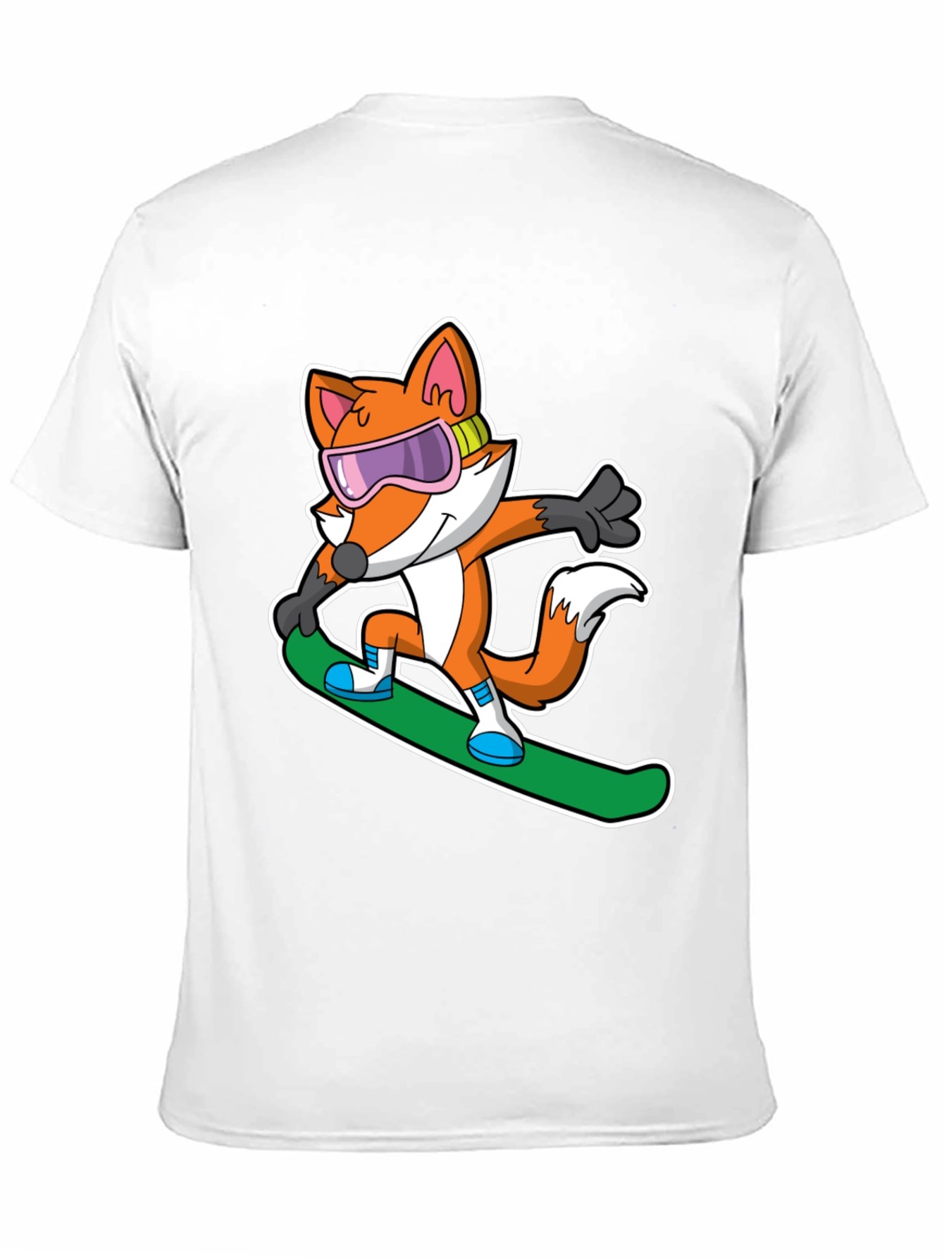 Fox Snowboarder T-Shirt - Cool Cartoon Animal Tee