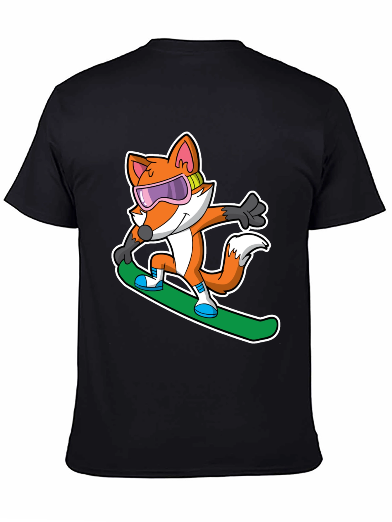 Fox Snowboarder T-Shirt - Cool Cartoon Animal Tee