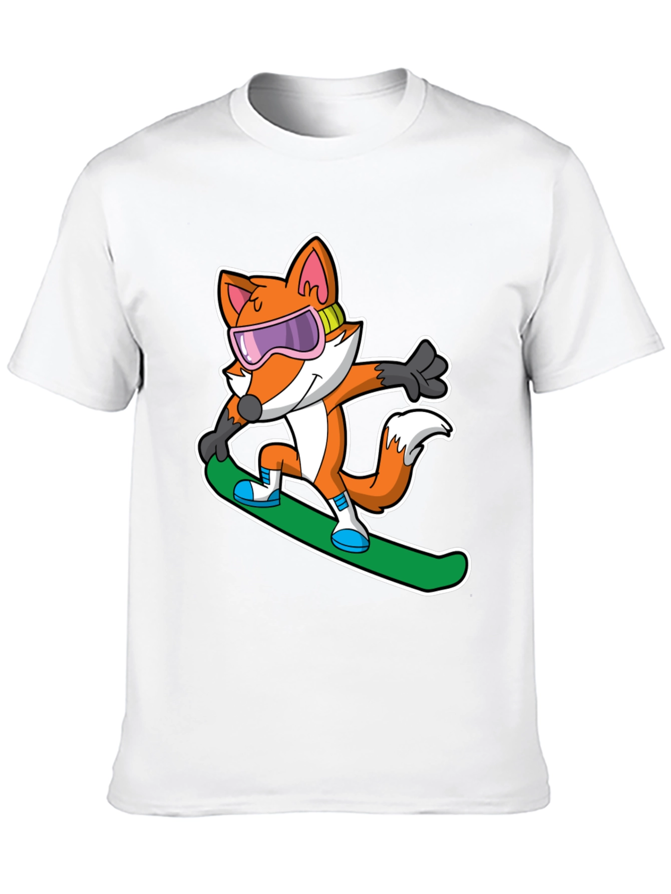 Fox Snowboarder T-Shirt - Cool Cartoon Animal Tee