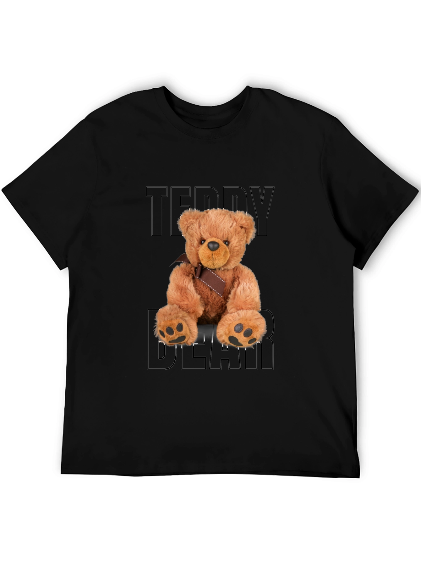 Teddy Bear Graphic Black T-Shirt