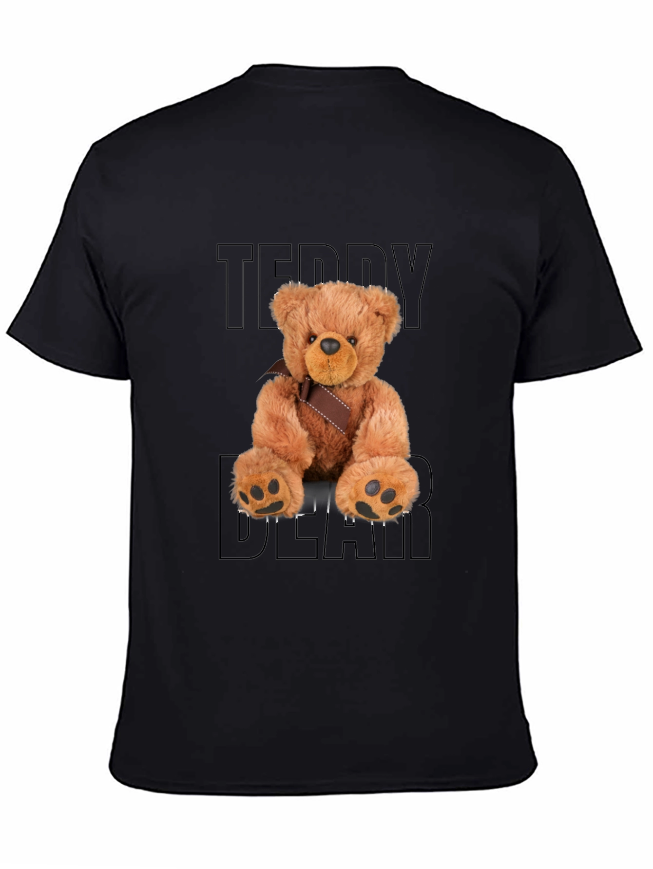 Teddy Bear Graphic Black T-Shirt