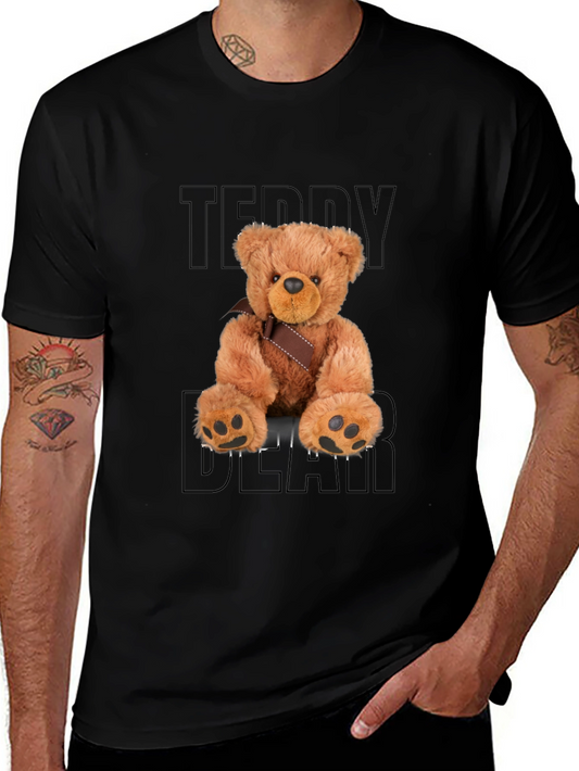 Teddy Bear Graphic Black T-Shirt