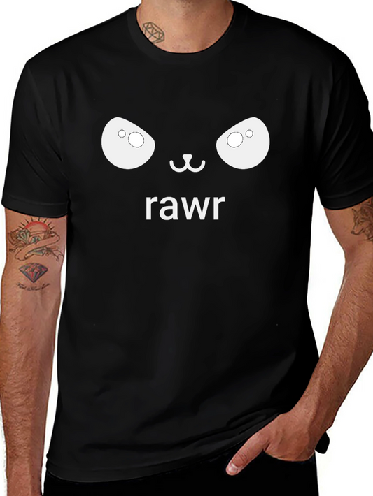 Rawr Bear Face Graphic T-Shirt - Black