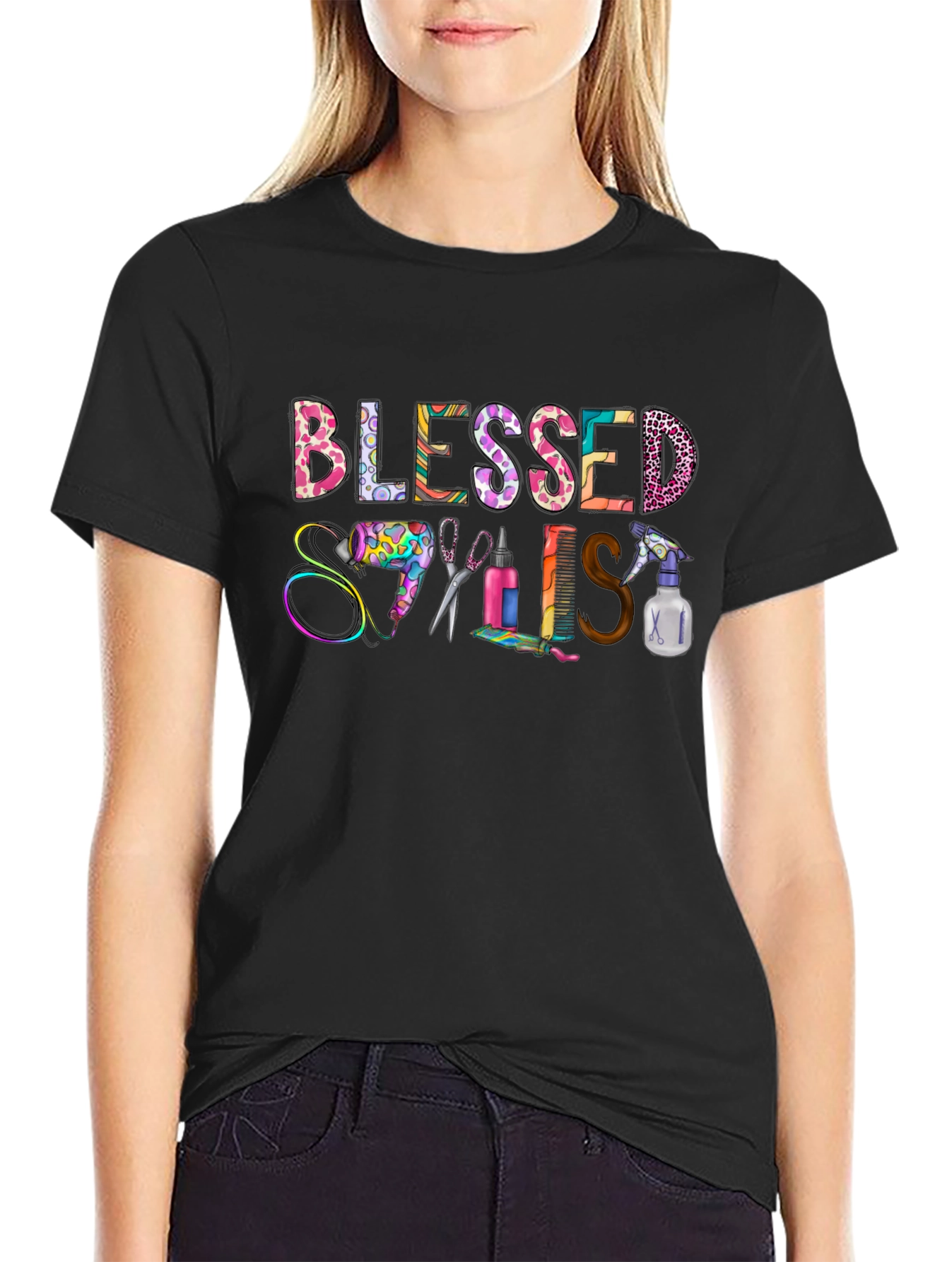Blessed Stylist T-Shirt - Hairdresser Appreciation Tee