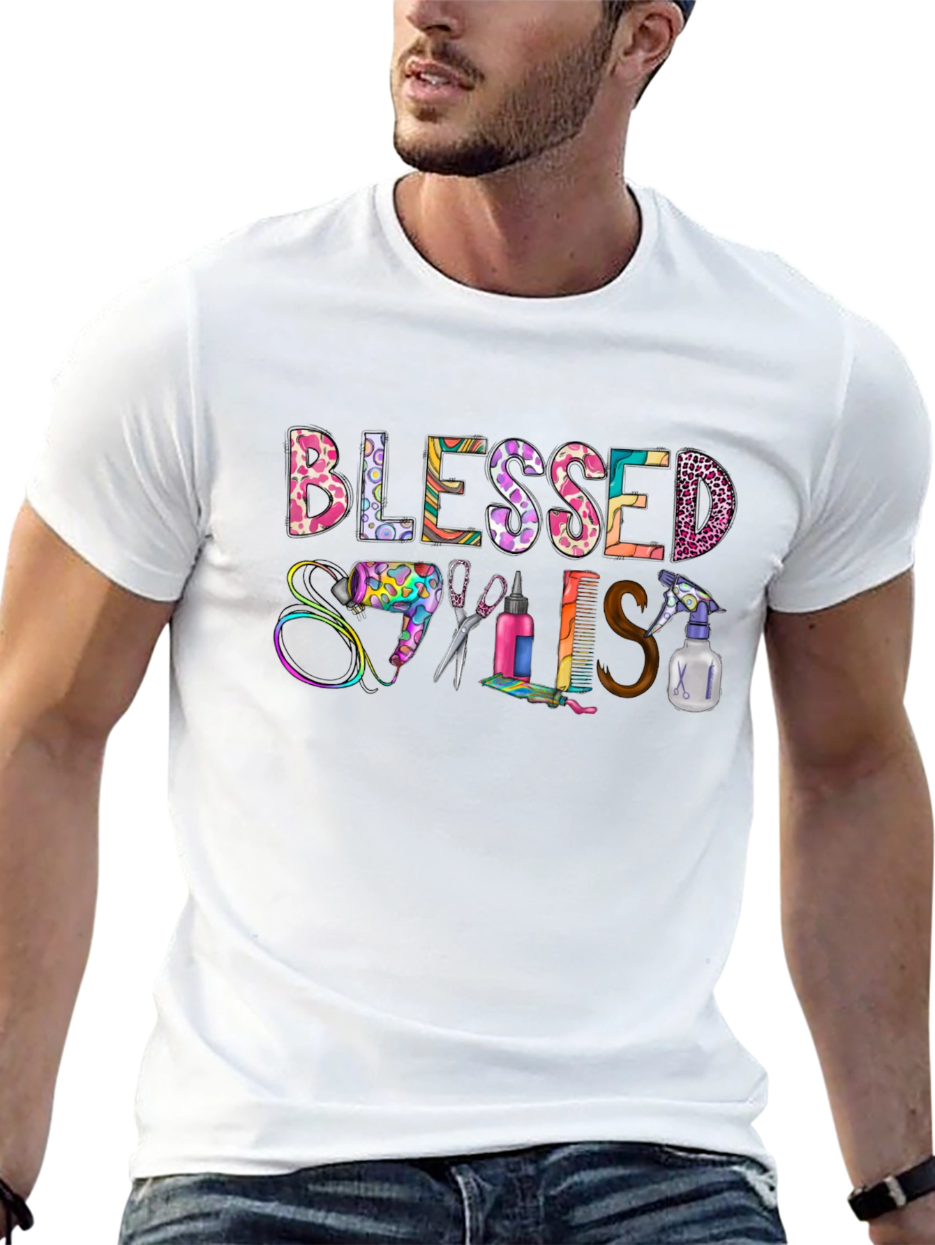 Blessed Stylist T-Shirt - Hairdresser Appreciation Tee