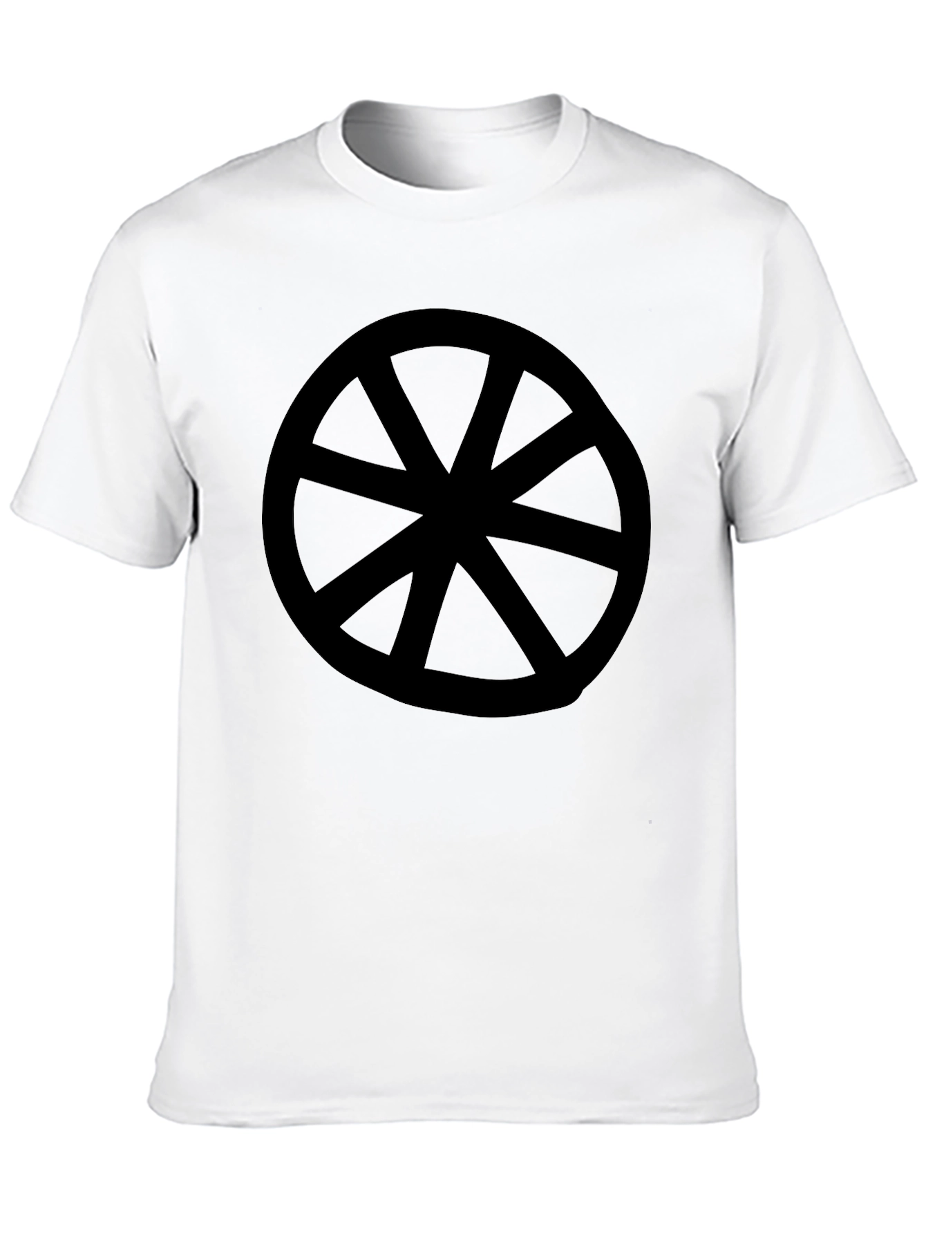 Black T-Shirt with Wheel Design