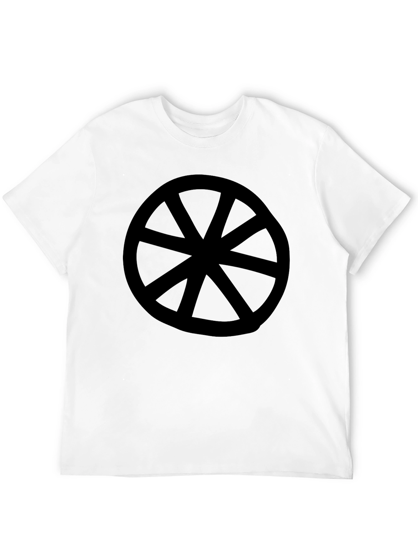 Black T-Shirt with Wheel Design