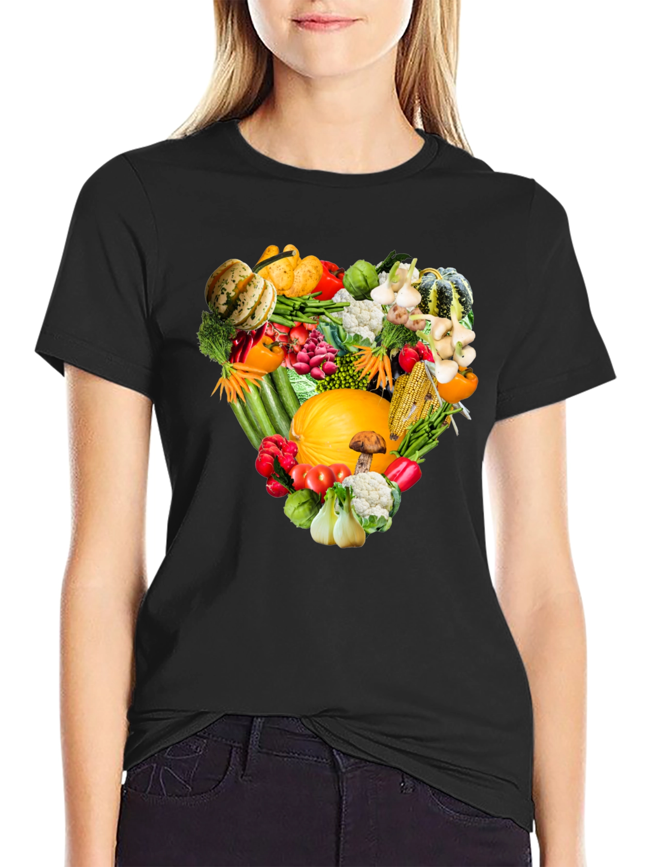 Vegetable Heart Graphic T-Shirt