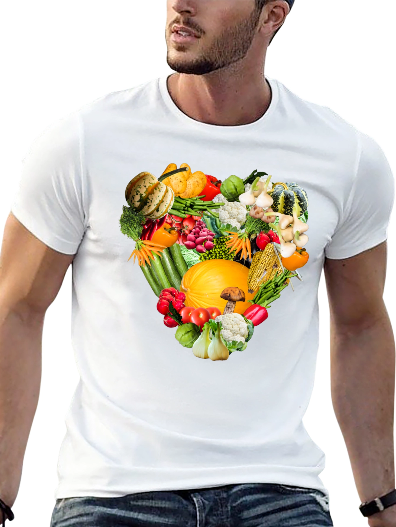 Vegetable Heart Graphic T-Shirt