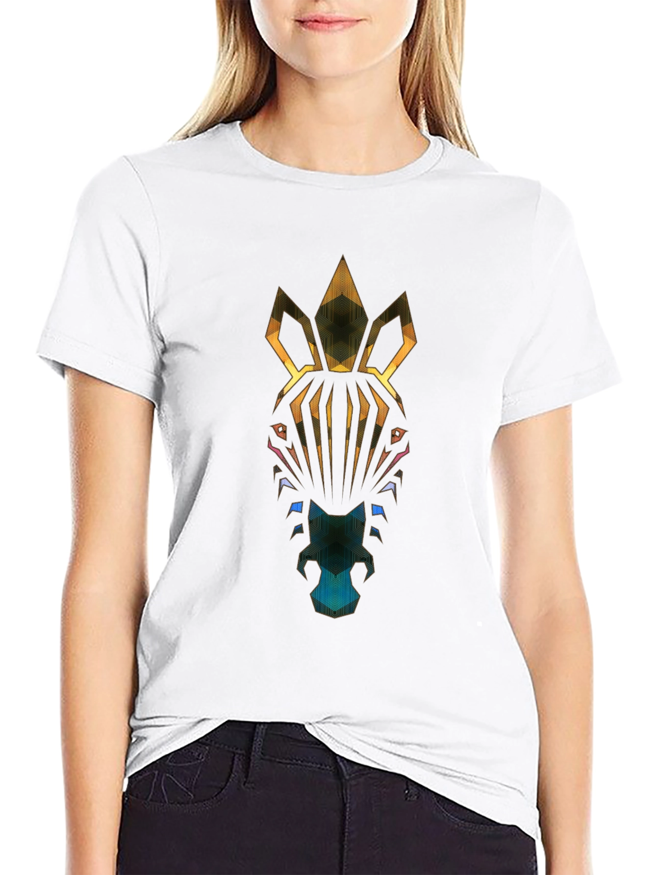 Abstract Zebra Graphic T-Shirt - Mens Black Tee