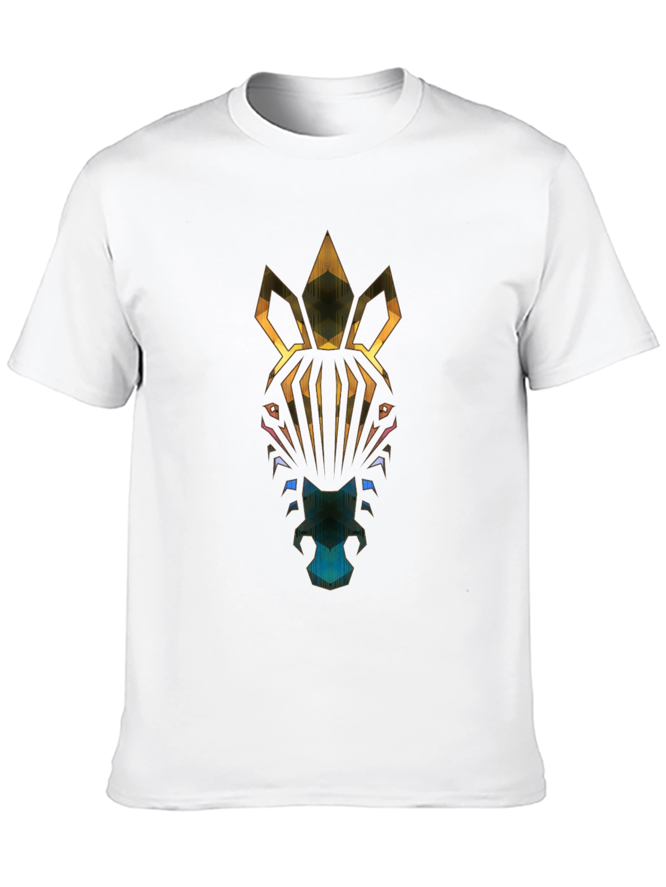 Abstract Zebra Graphic T-Shirt - Mens Black Tee
