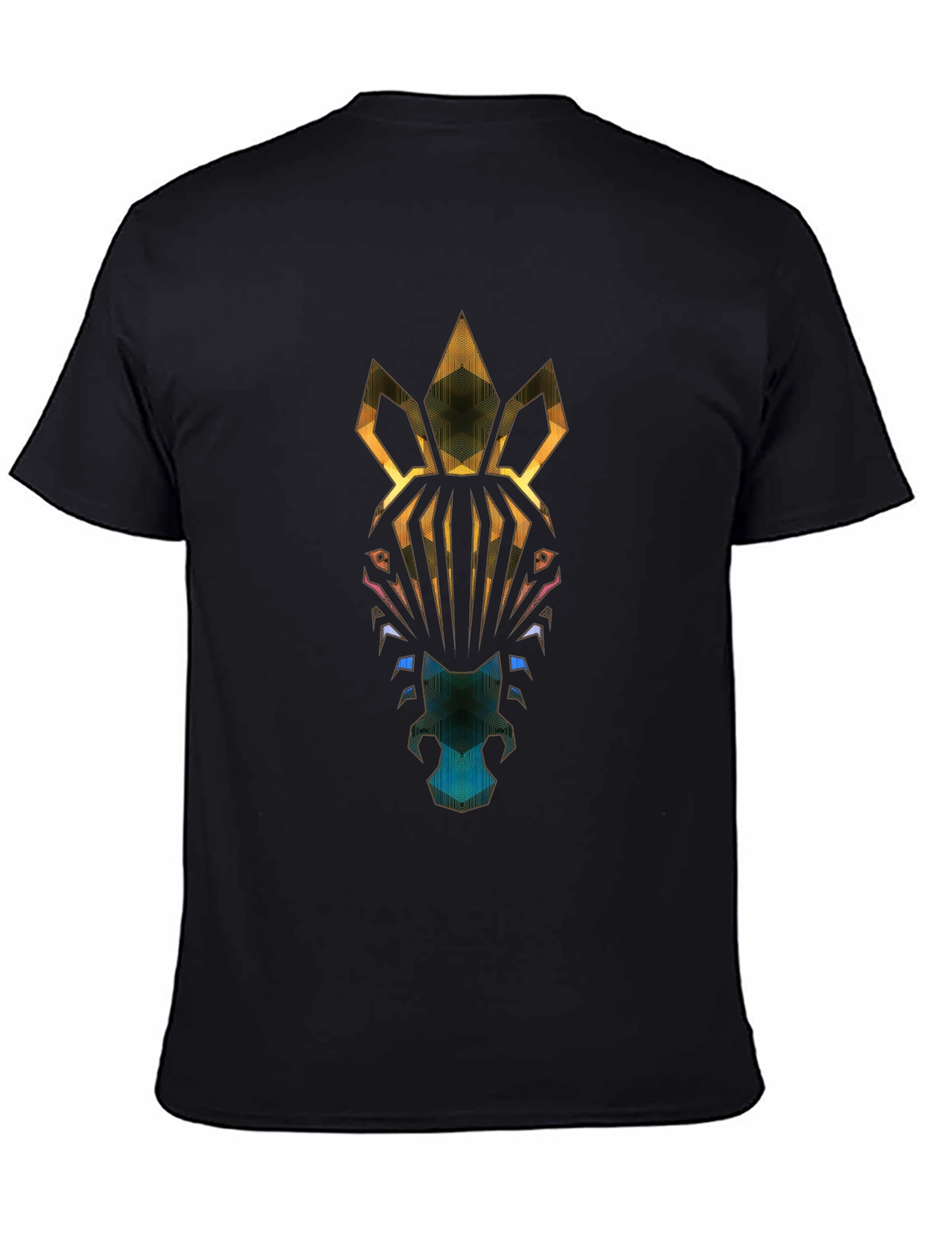 Abstract Zebra Graphic T-Shirt - Mens Black Tee