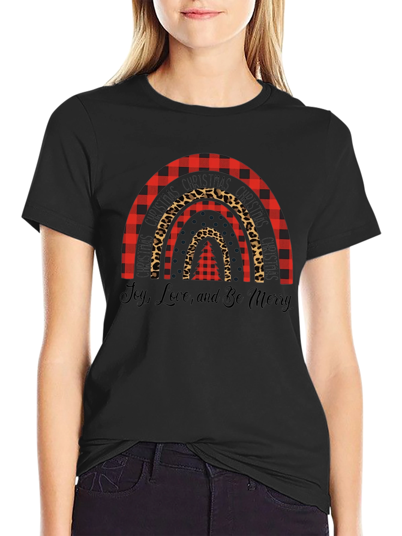 Joy Love and Be Merry Christmas Rainbow T-Shirt