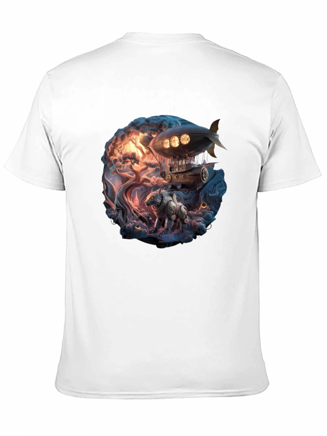 Steampunk Airship Graphic T-Shirt