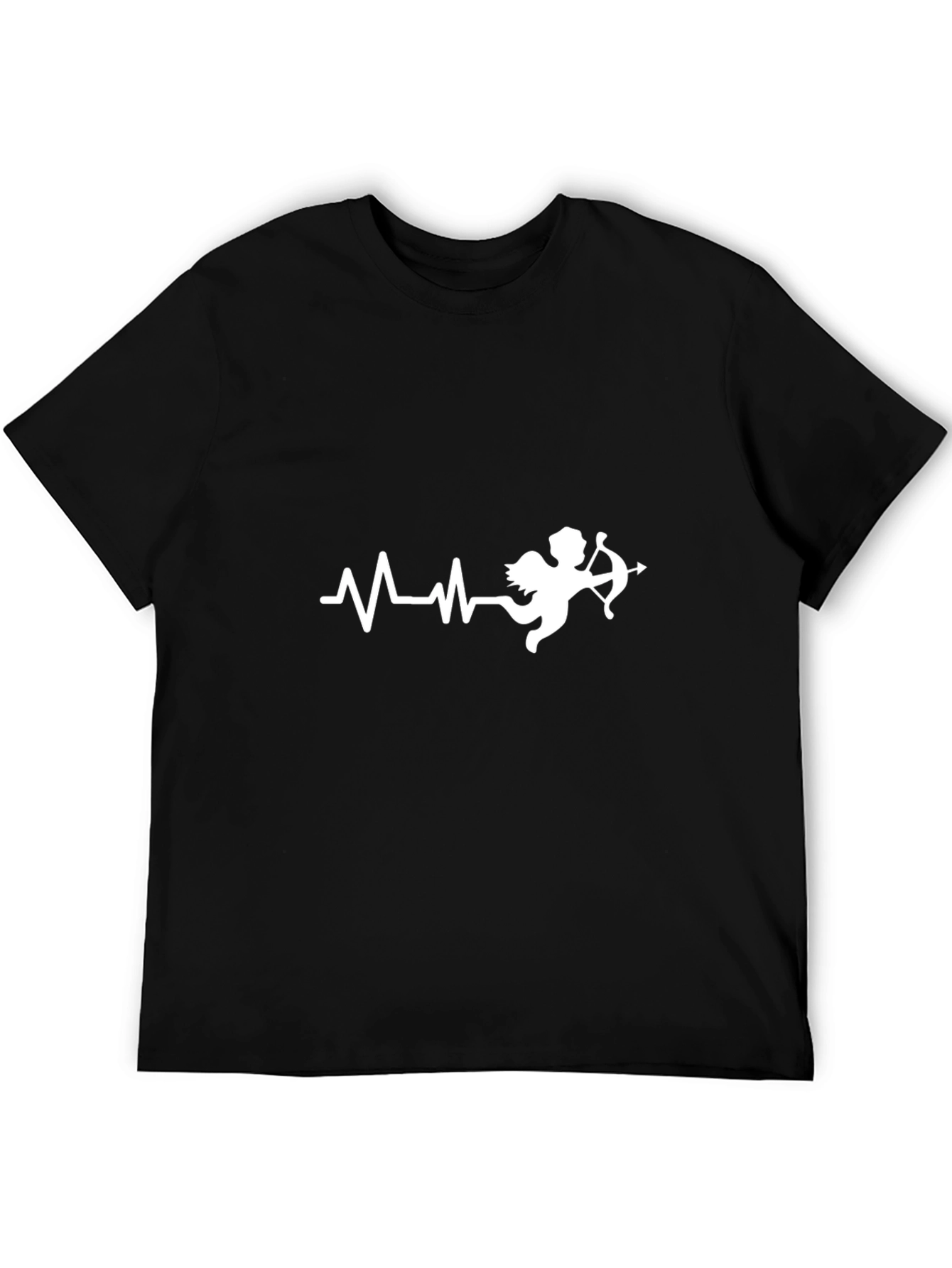 Cupid Heartbeat Graphic Tee - Black Cotton