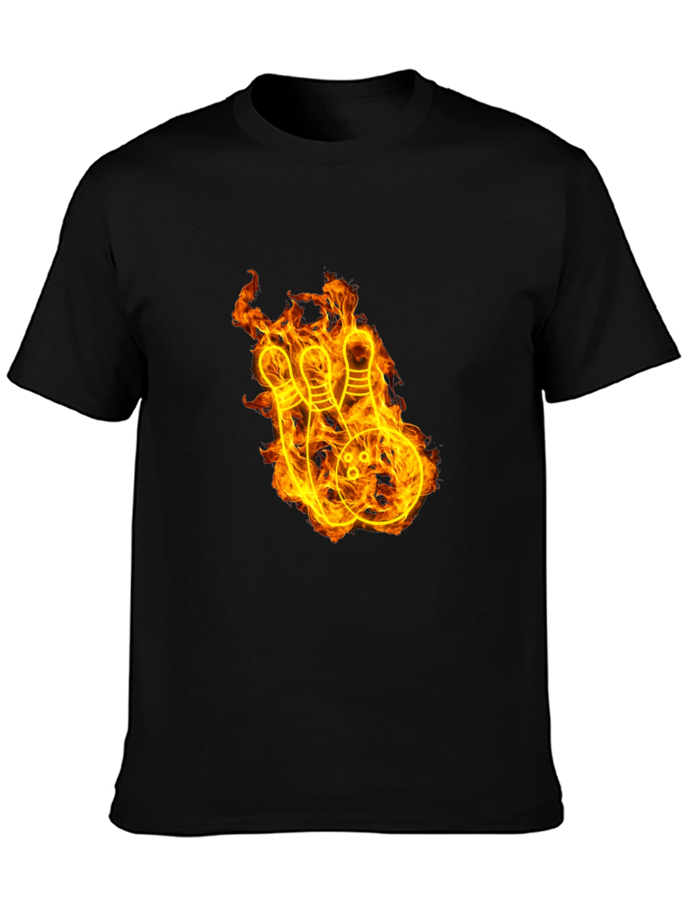 Fiery Bowling Strike Graphic Tee