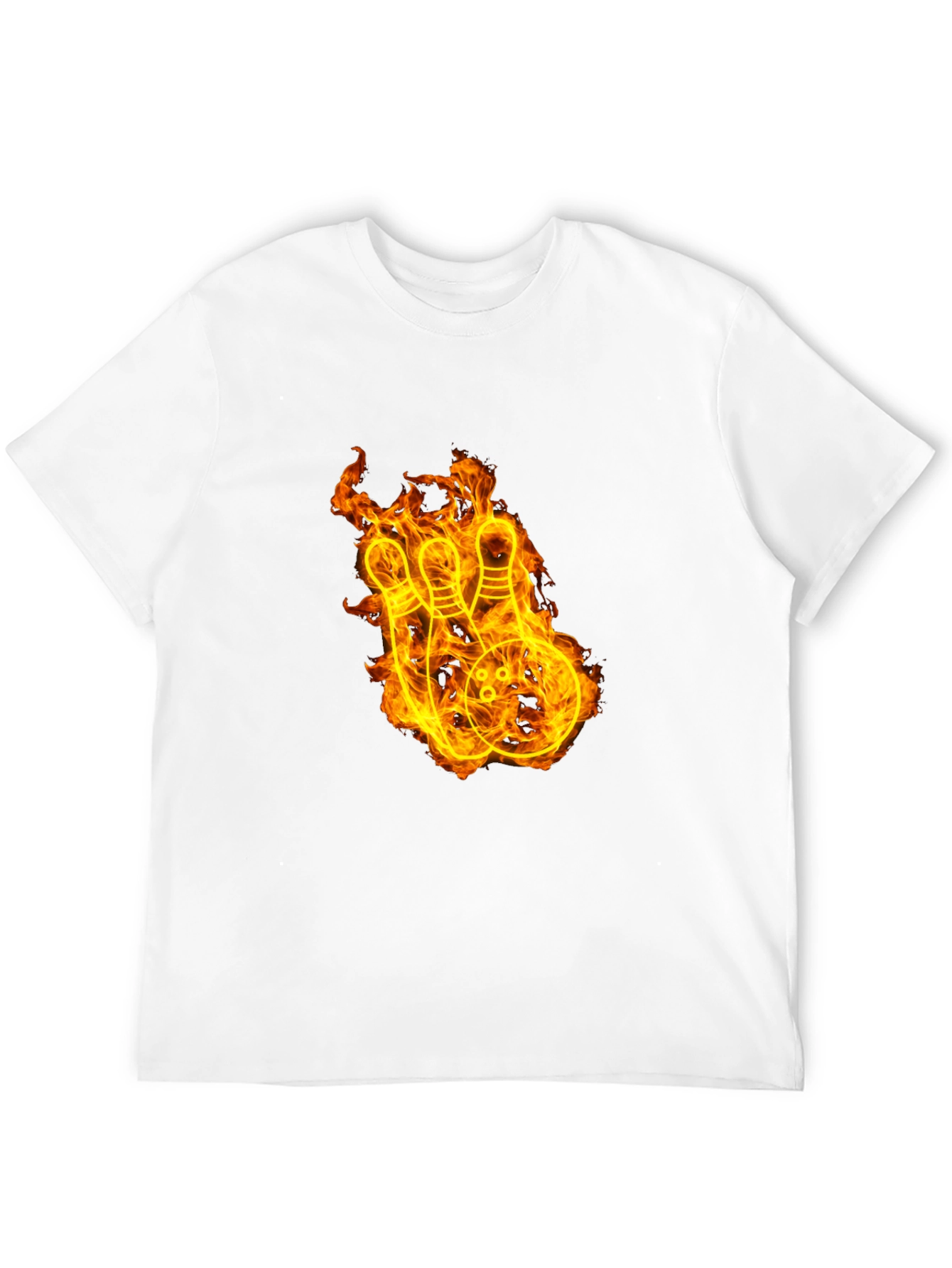 Fiery Bowling Strike Graphic Tee