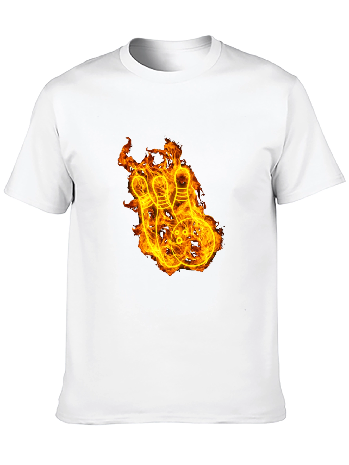 Fiery Bowling Strike Graphic Tee