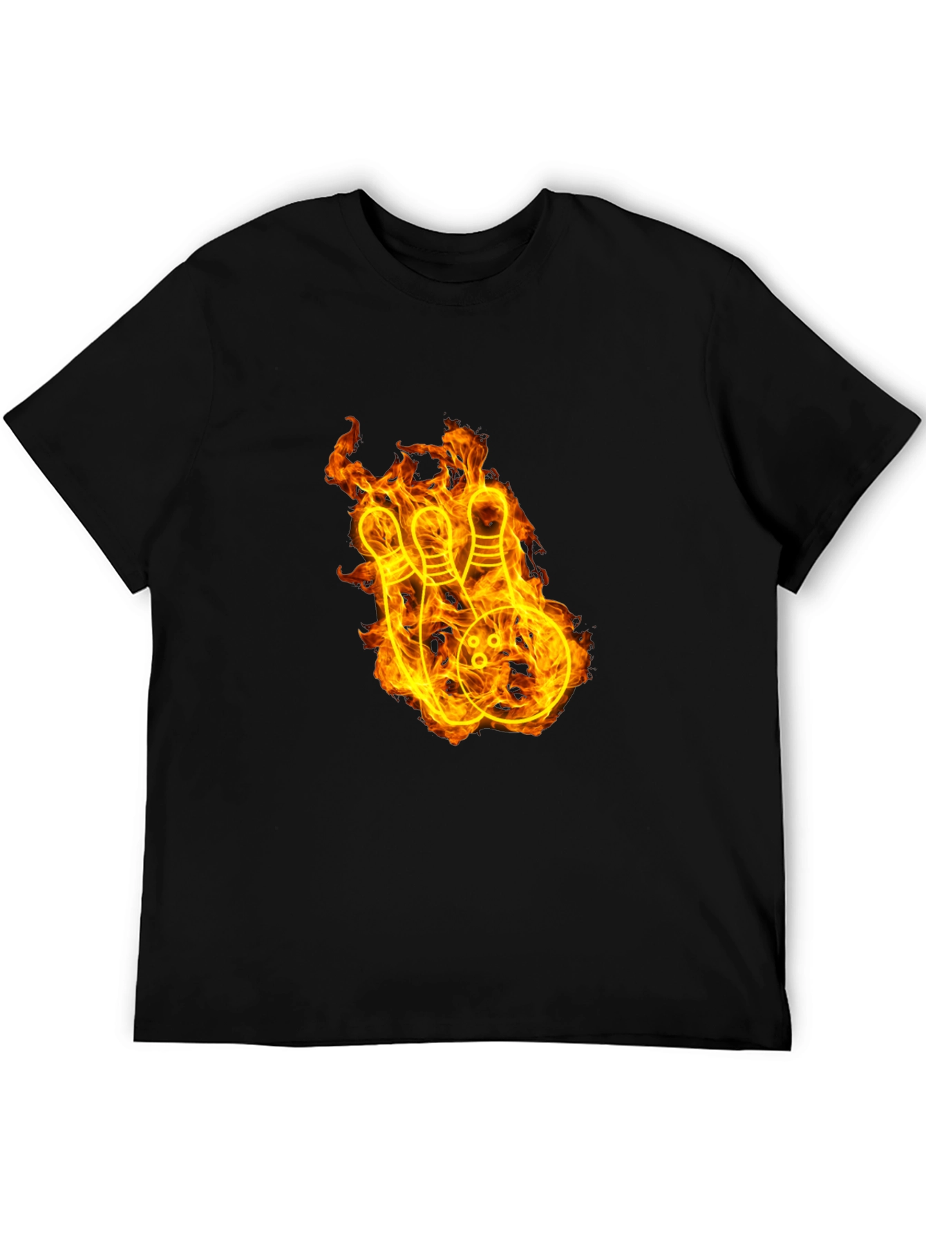 Fiery Bowling Strike Graphic Tee