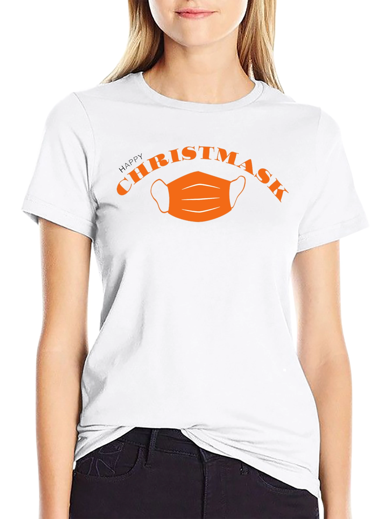Happy Christmask Black T-Shirt