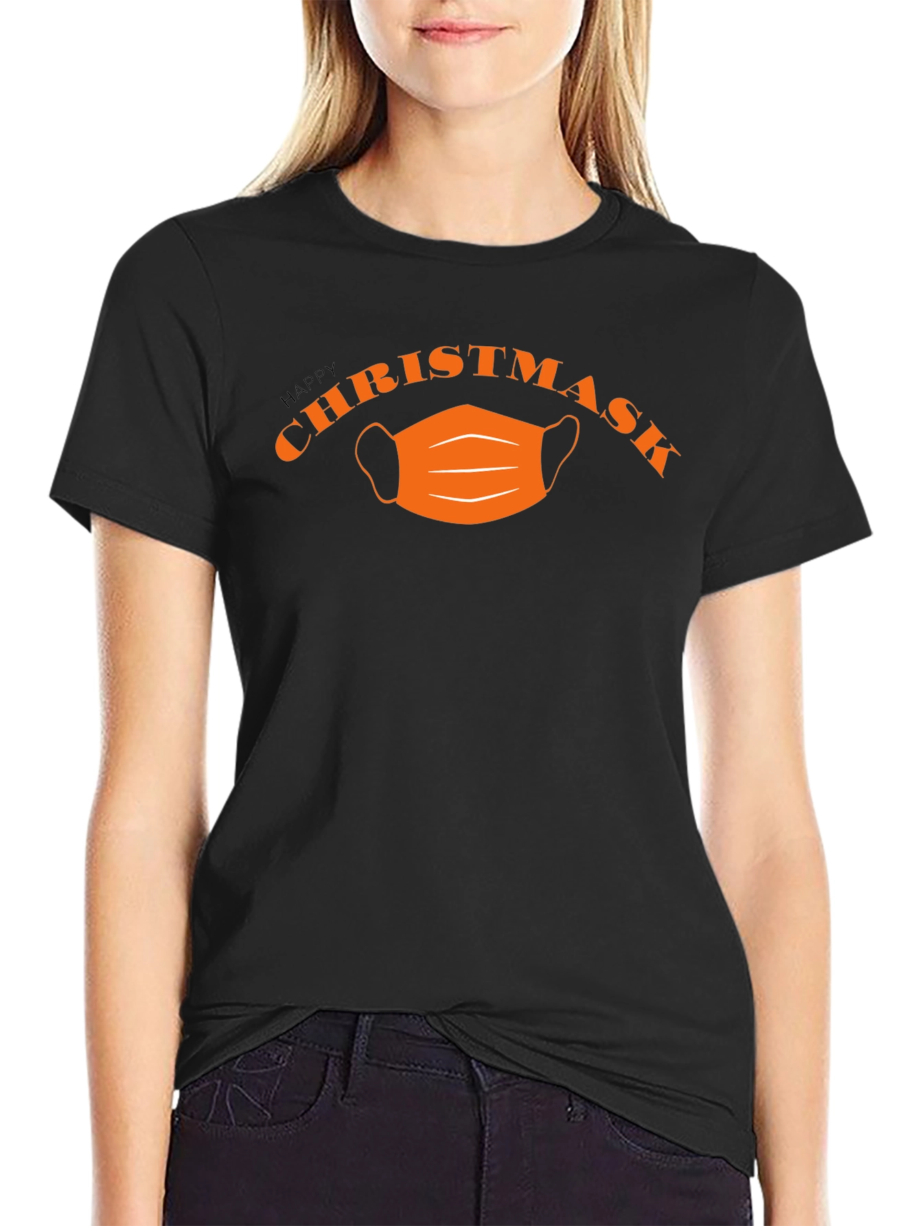 Happy Christmask Black T-Shirt