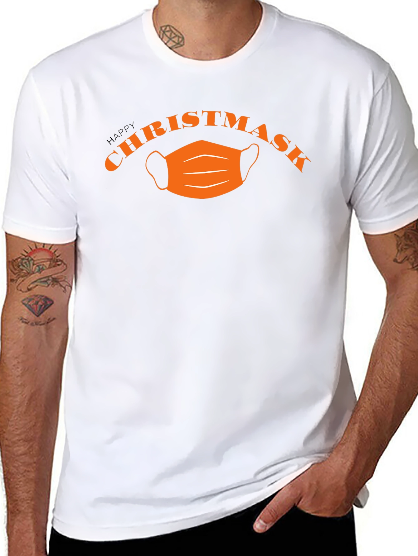 Happy Christmask Black T-Shirt