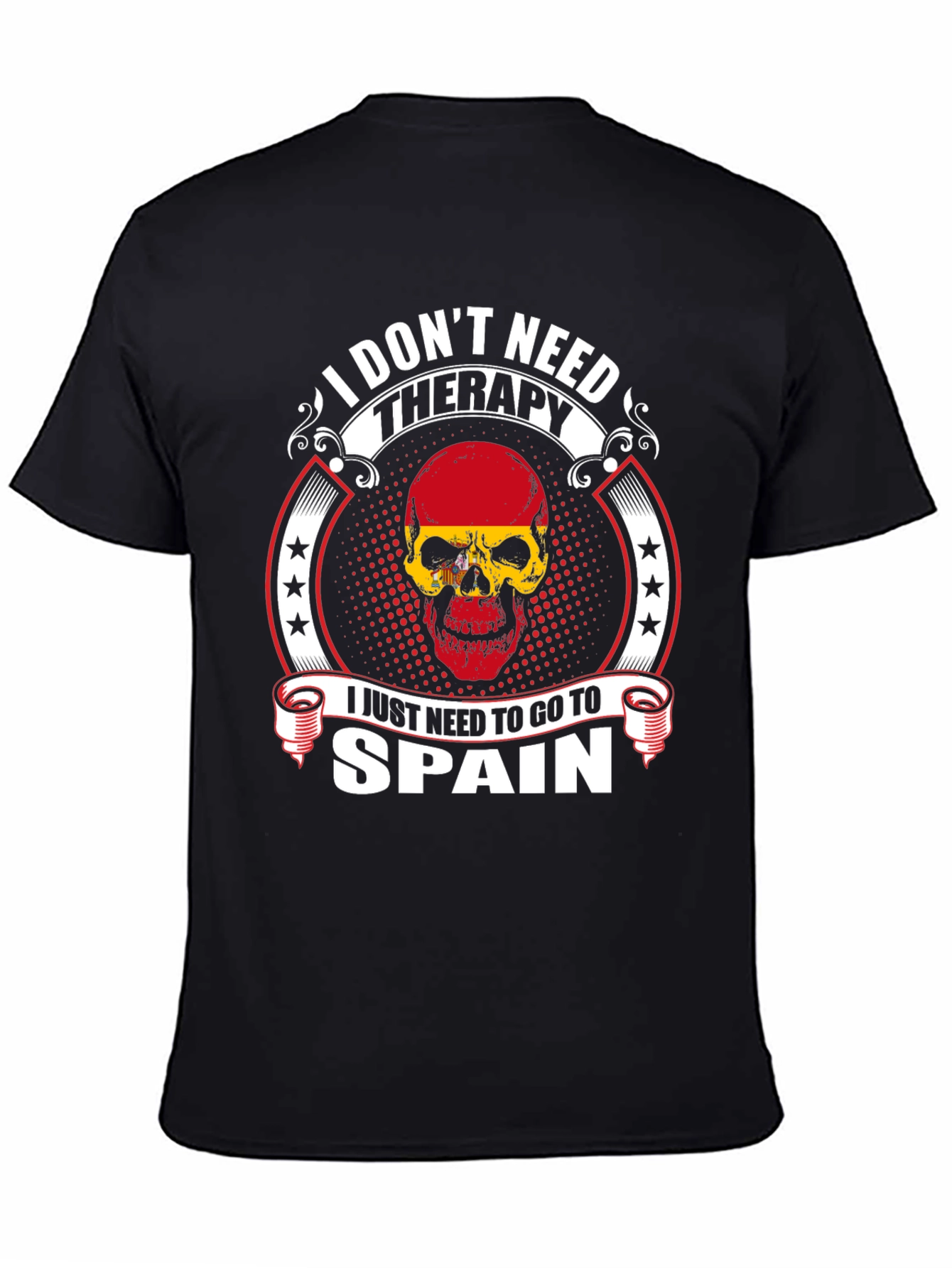 Spain Therapy Skull Graphic T-Shirt