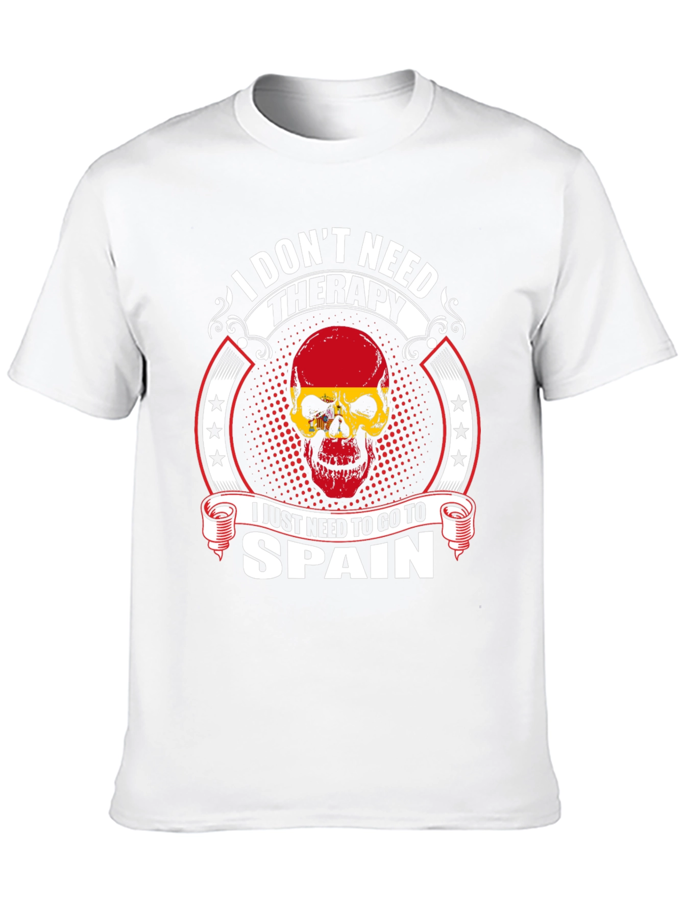 Spain Therapy Skull Graphic T-Shirt