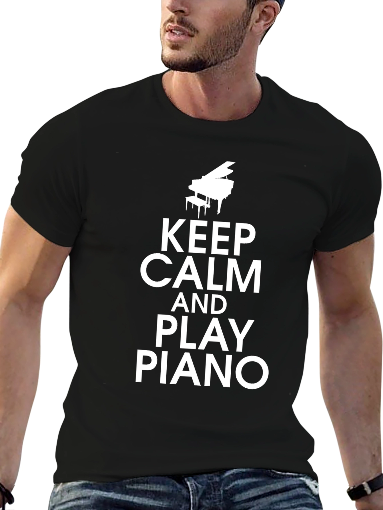 Keep Calm & Play Piano Graphic Tee