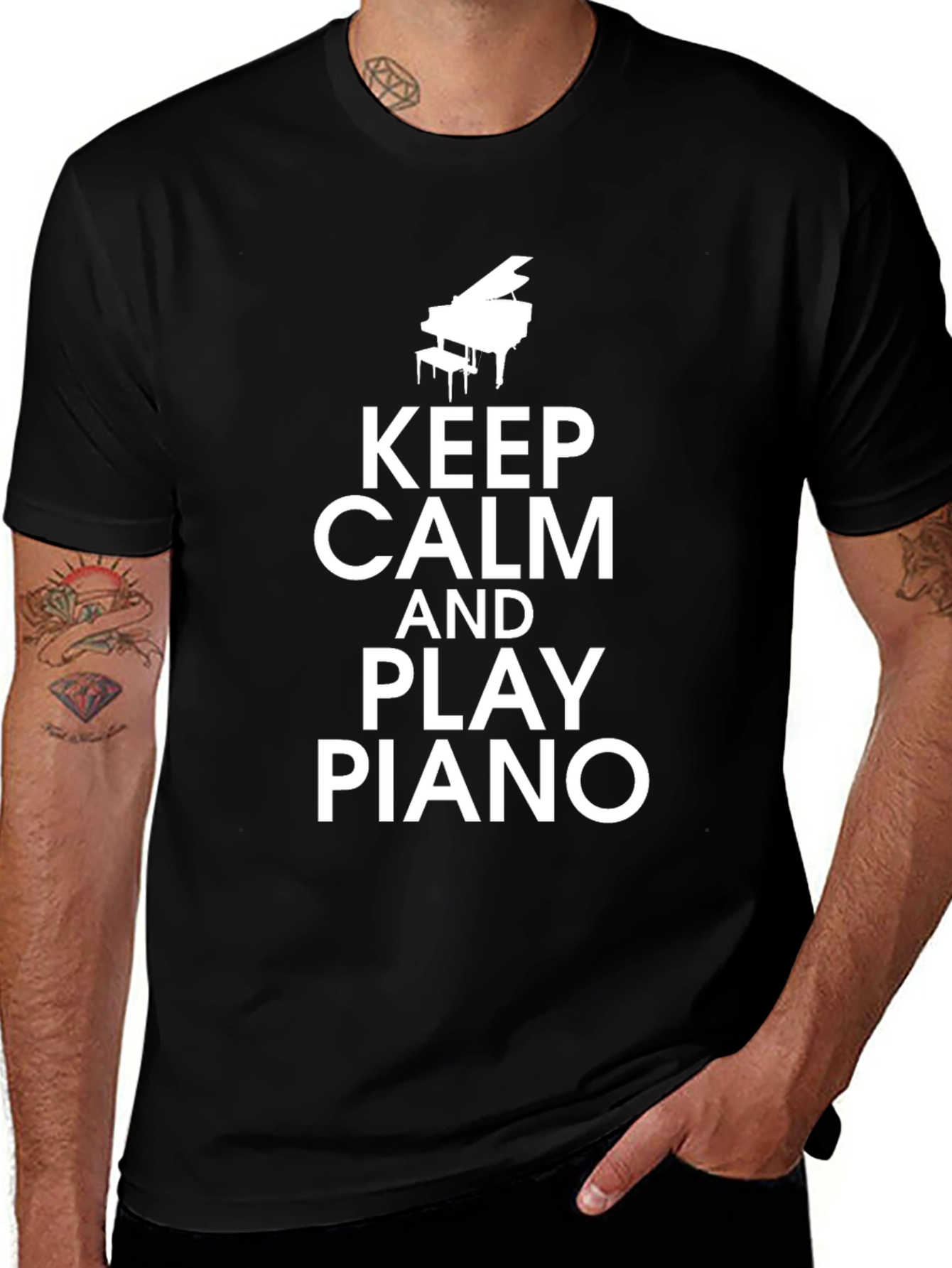 Keep Calm & Play Piano Graphic Tee