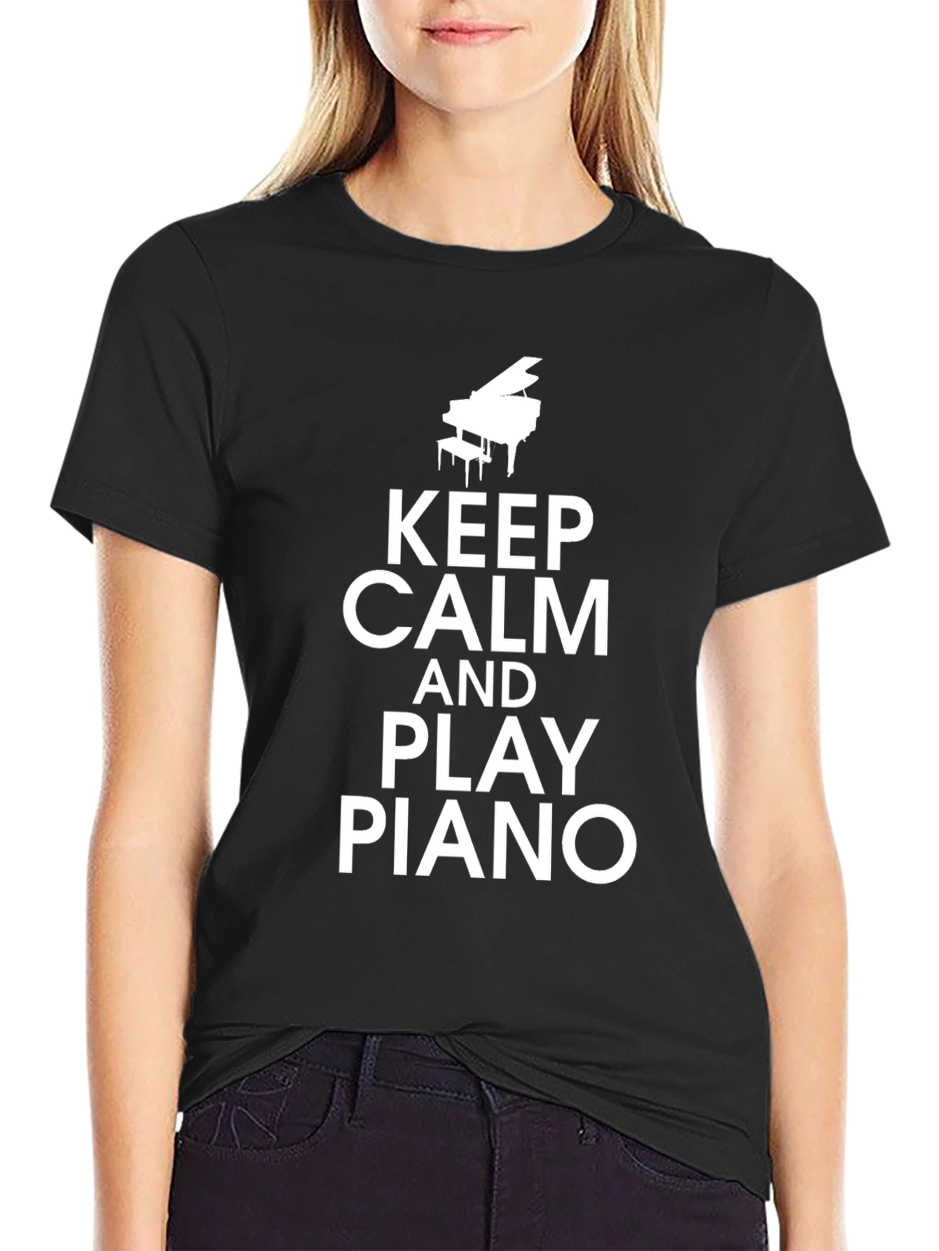 Keep Calm & Play Piano Graphic Tee
