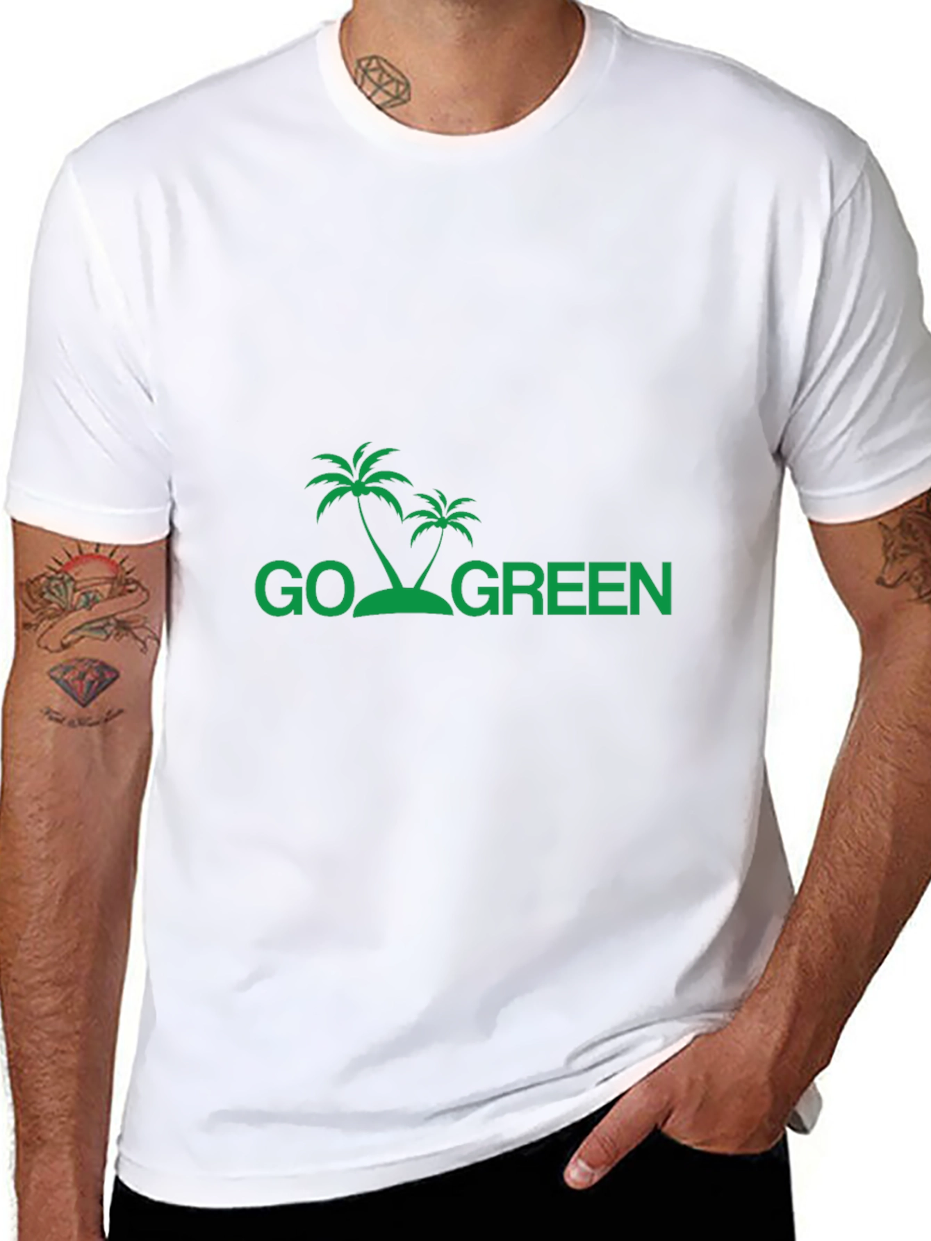 Go Green Palm Tree Graphic Tee