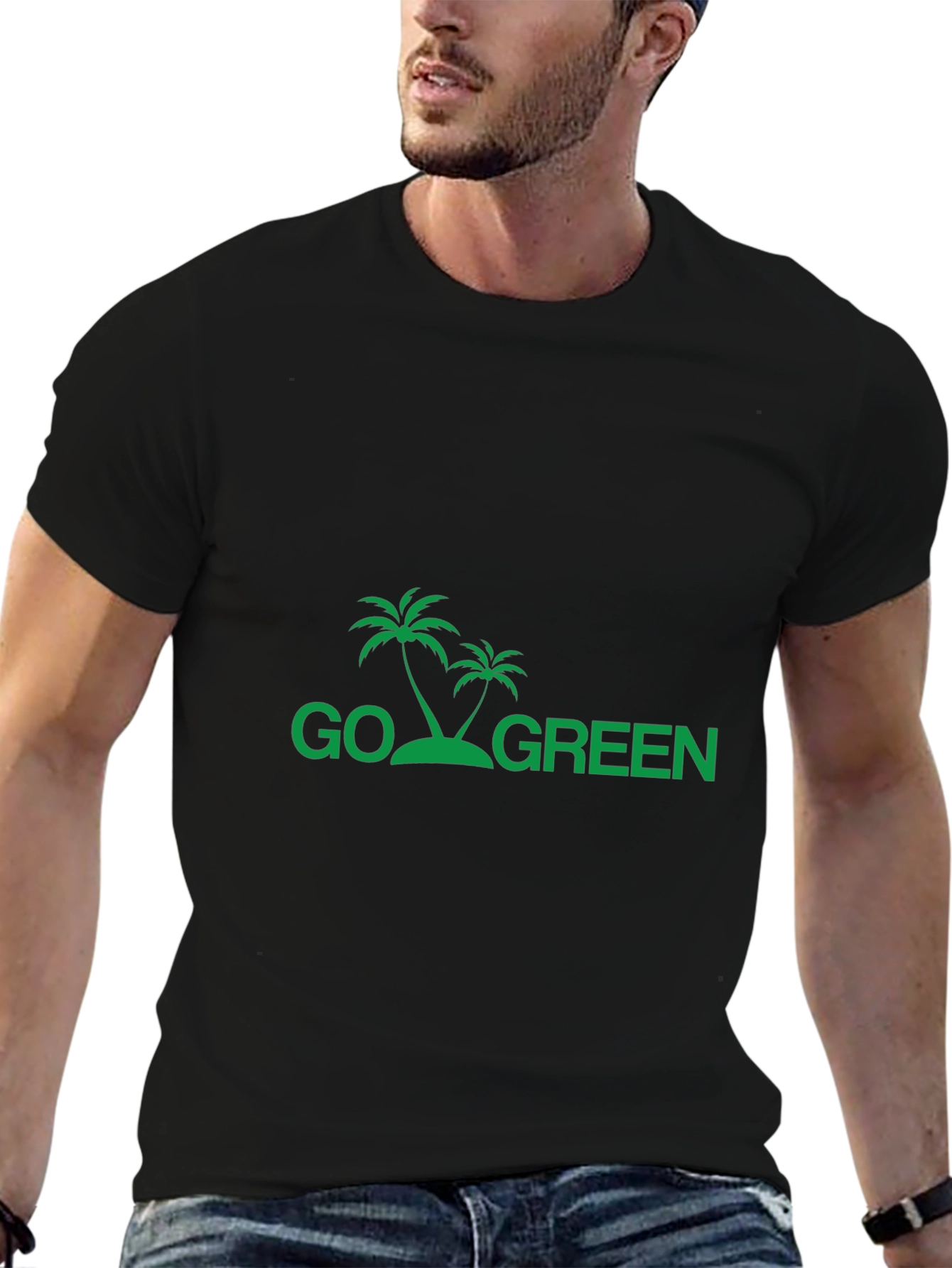 Go Green Palm Tree Graphic Tee