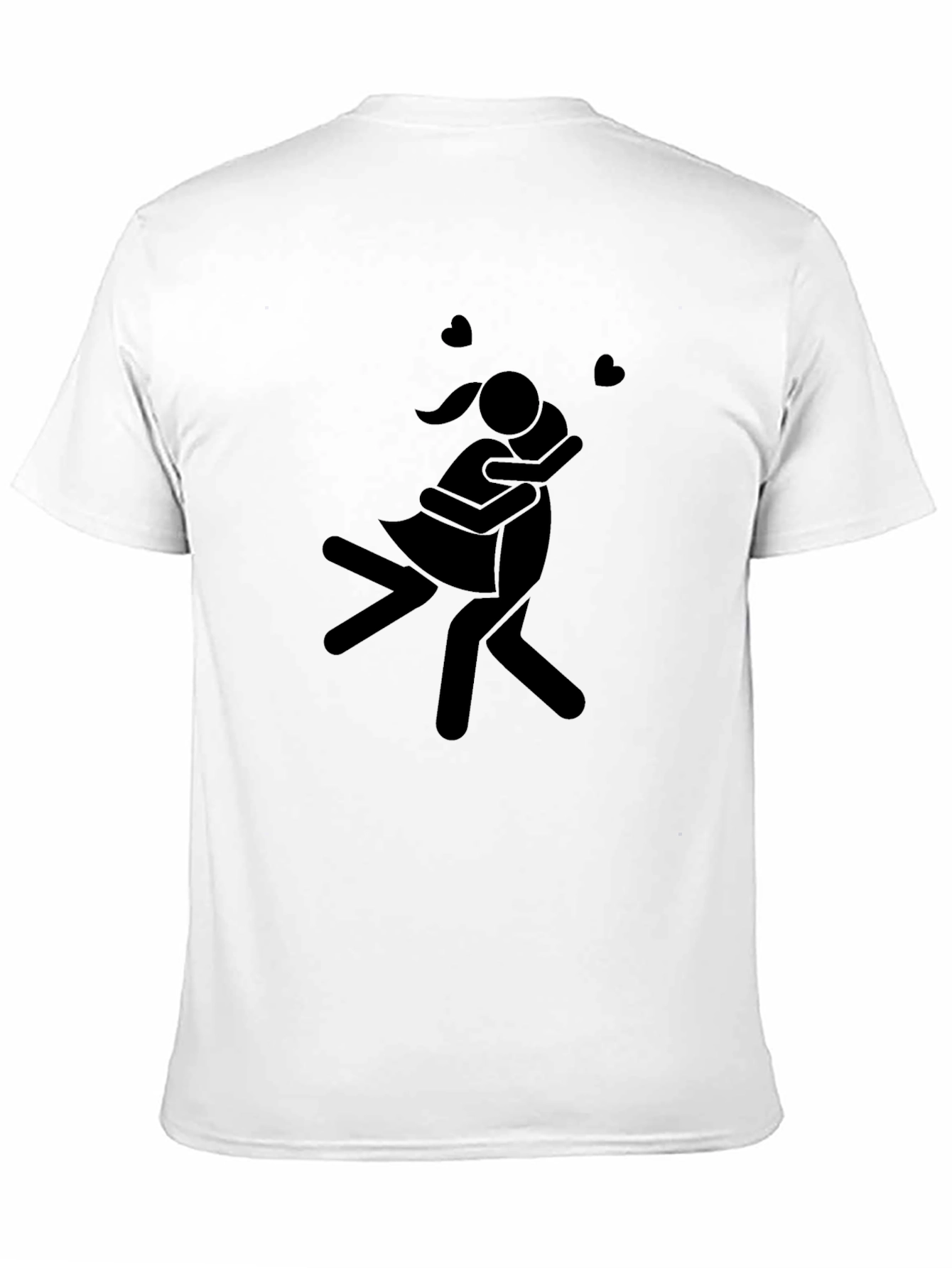 Couple Hugging Graphic Tee - Black Shirt