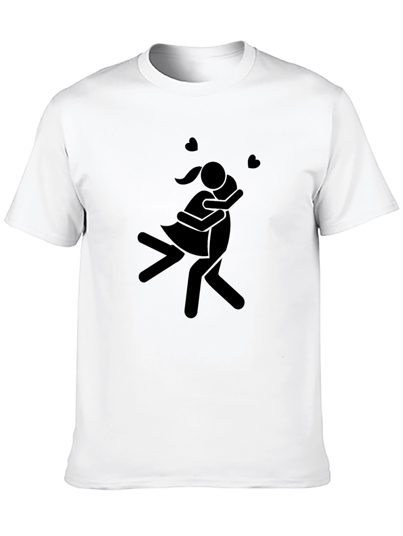 Couple Hugging Graphic Tee - Black Shirt