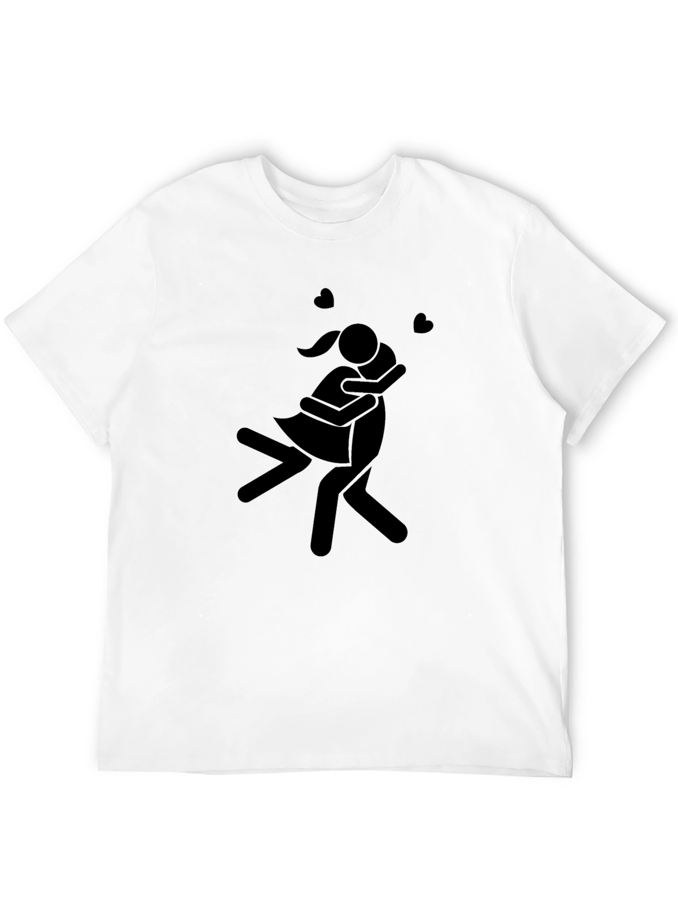 Couple Hugging Graphic Tee - Black Shirt