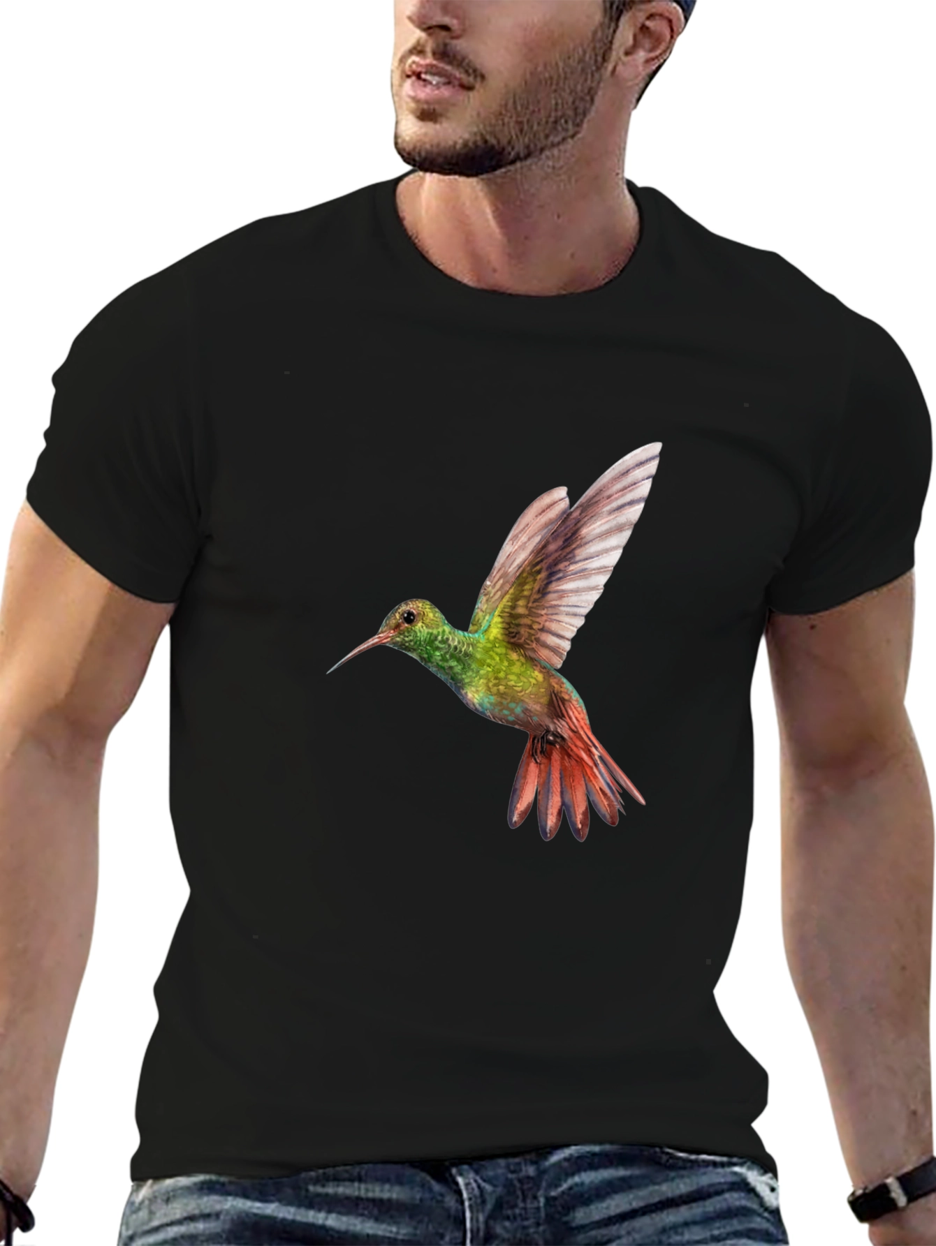 Hummingbird Graphic Black T-Shirt