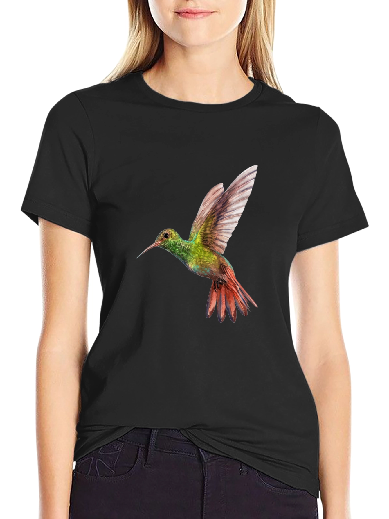 Hummingbird Graphic Black T-Shirt